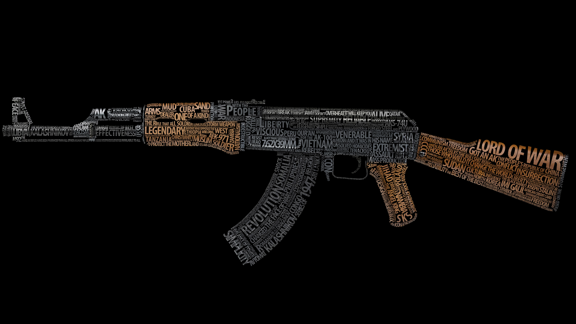 guns, text, typography, AK-47 - desktop wallpaper