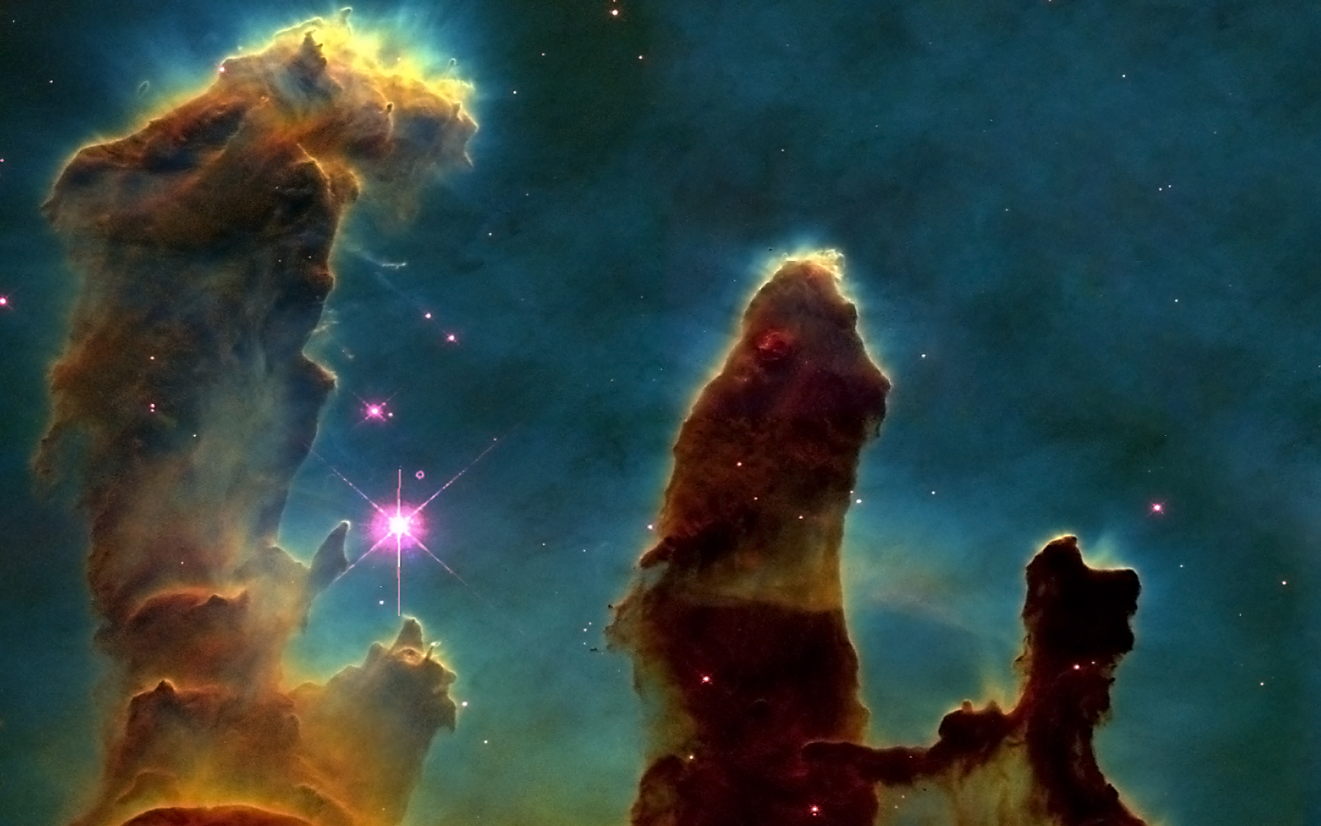 outer space, stars, Hubble, Pillars Of Creation, Eagle nebula - desktop wallpaper