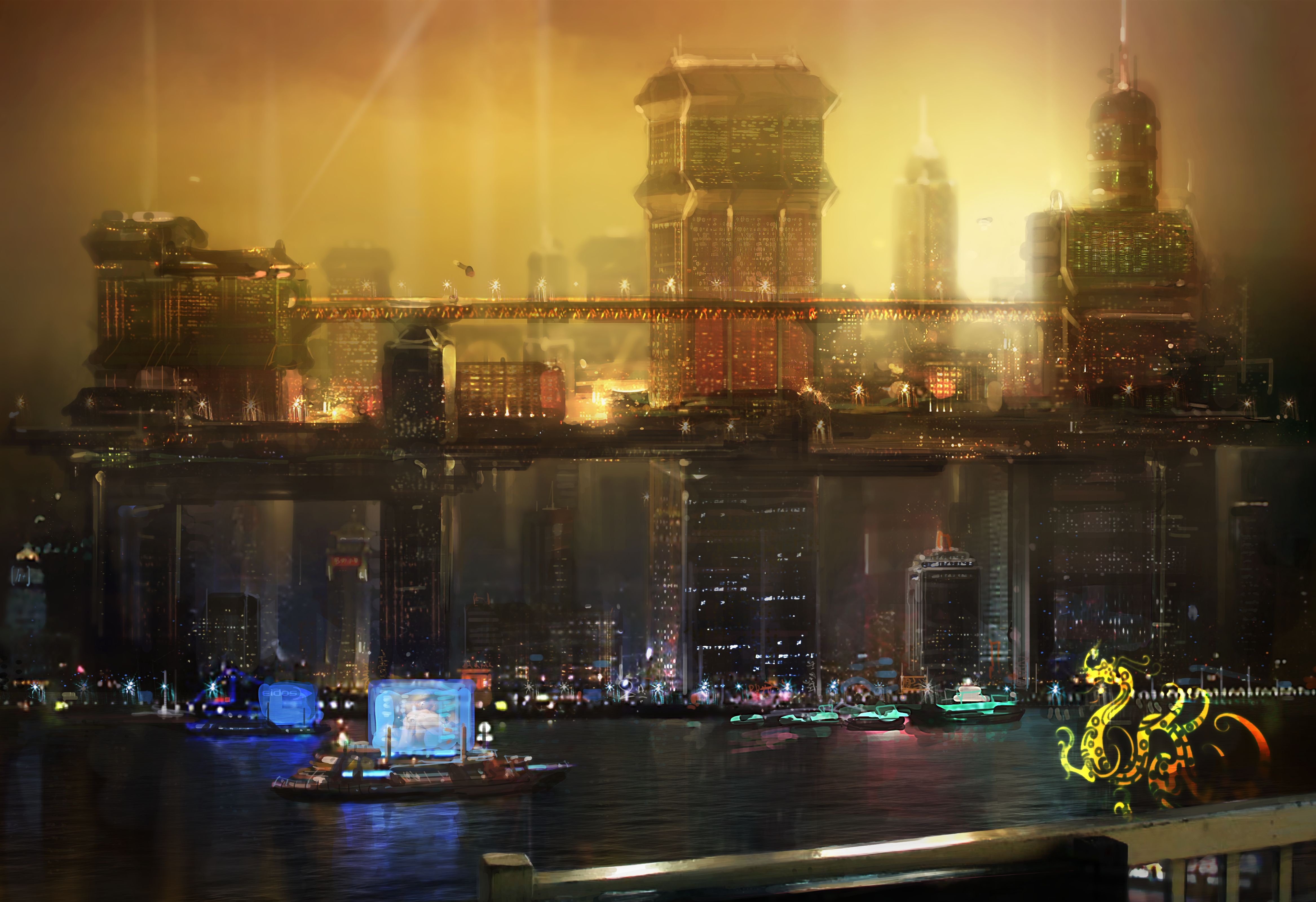 cityscapes, architecture, buildings, towns, Deus Ex: Human Revolution, games - desktop wallpaper