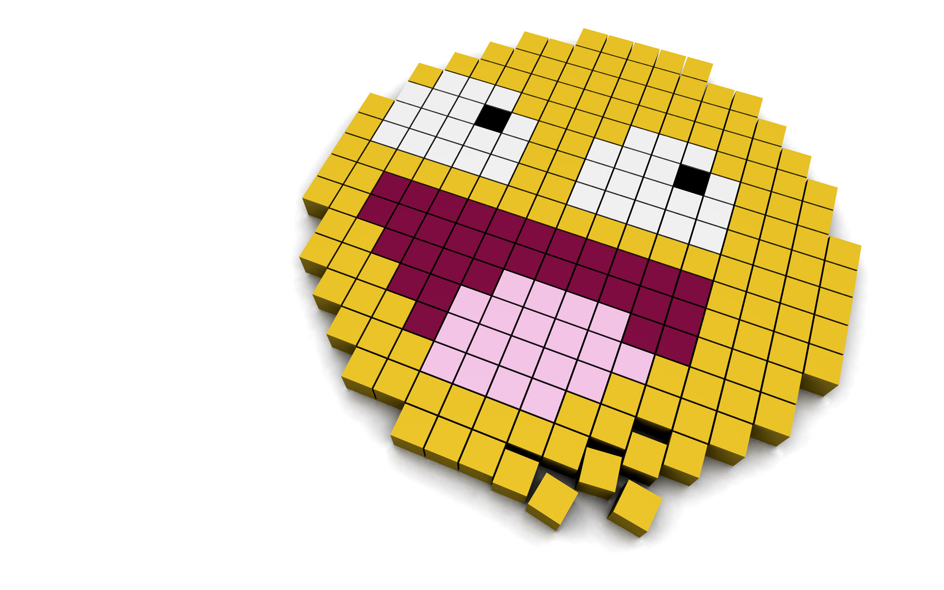 video games, smiley, 3D renders, Pac-Man, 3D - desktop wallpaper