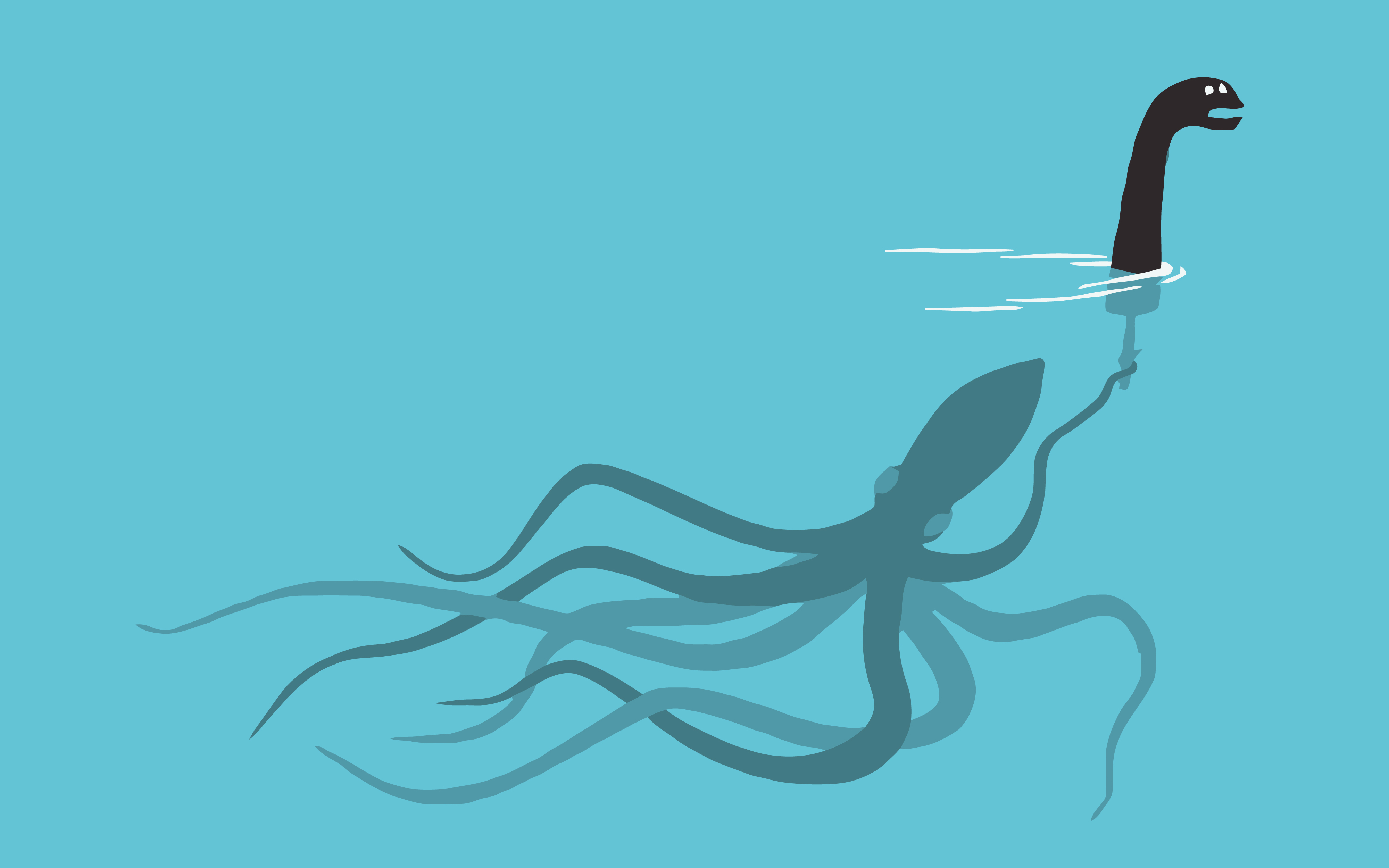 funny, squid, parody, Loch Ness Monster - desktop wallpaper