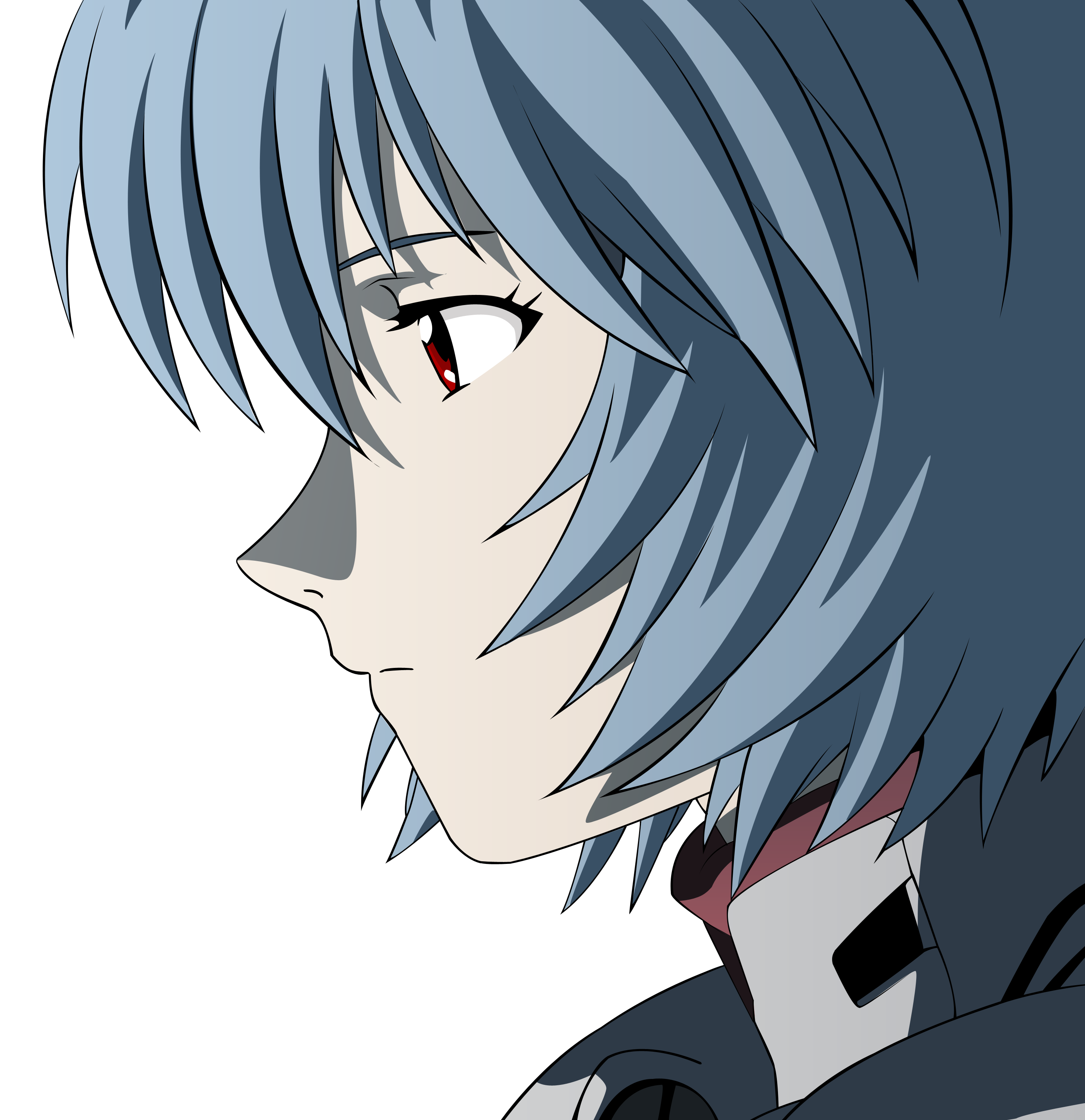 women, Ayanami Rei, Neon Genesis Evangelion, blue hair, transparent, anime girls, anime vectors - desktop wallpaper
