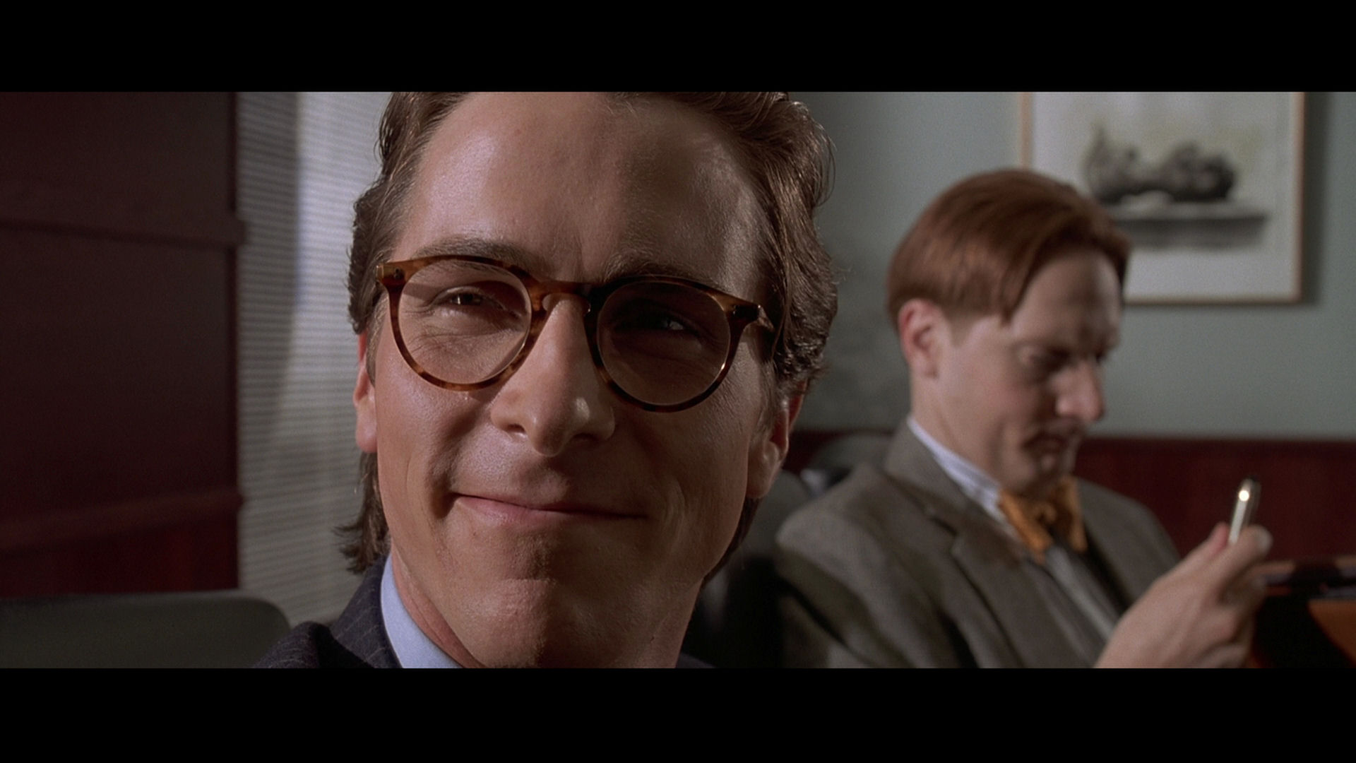 American Psycho, glasses, Christian Bale, screenshots, Patrick Bateman, men with glasses - desktop wallpaper