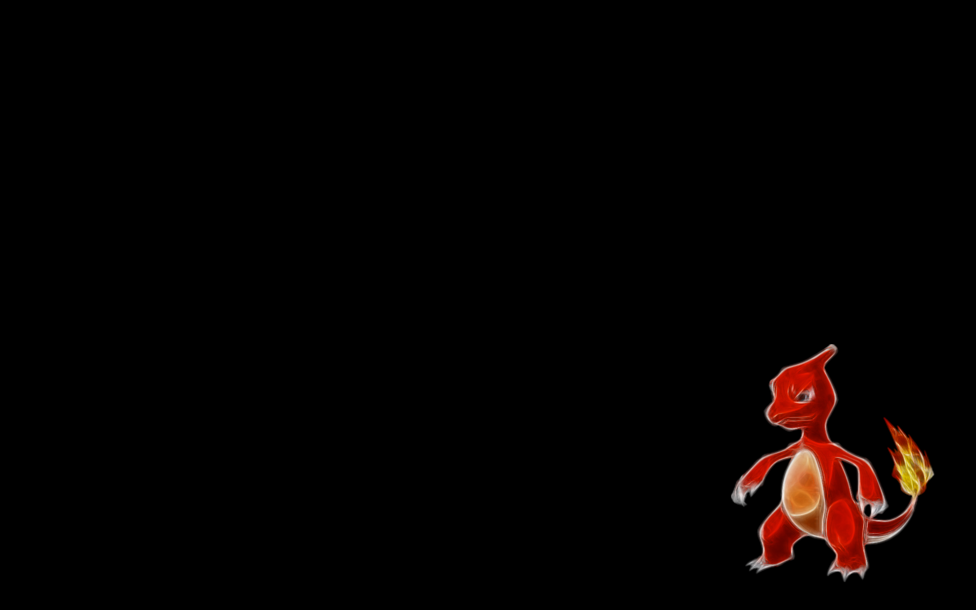 Pokemon, Fractalius, Charmeleon, simple background, black background - desktop wallpaper