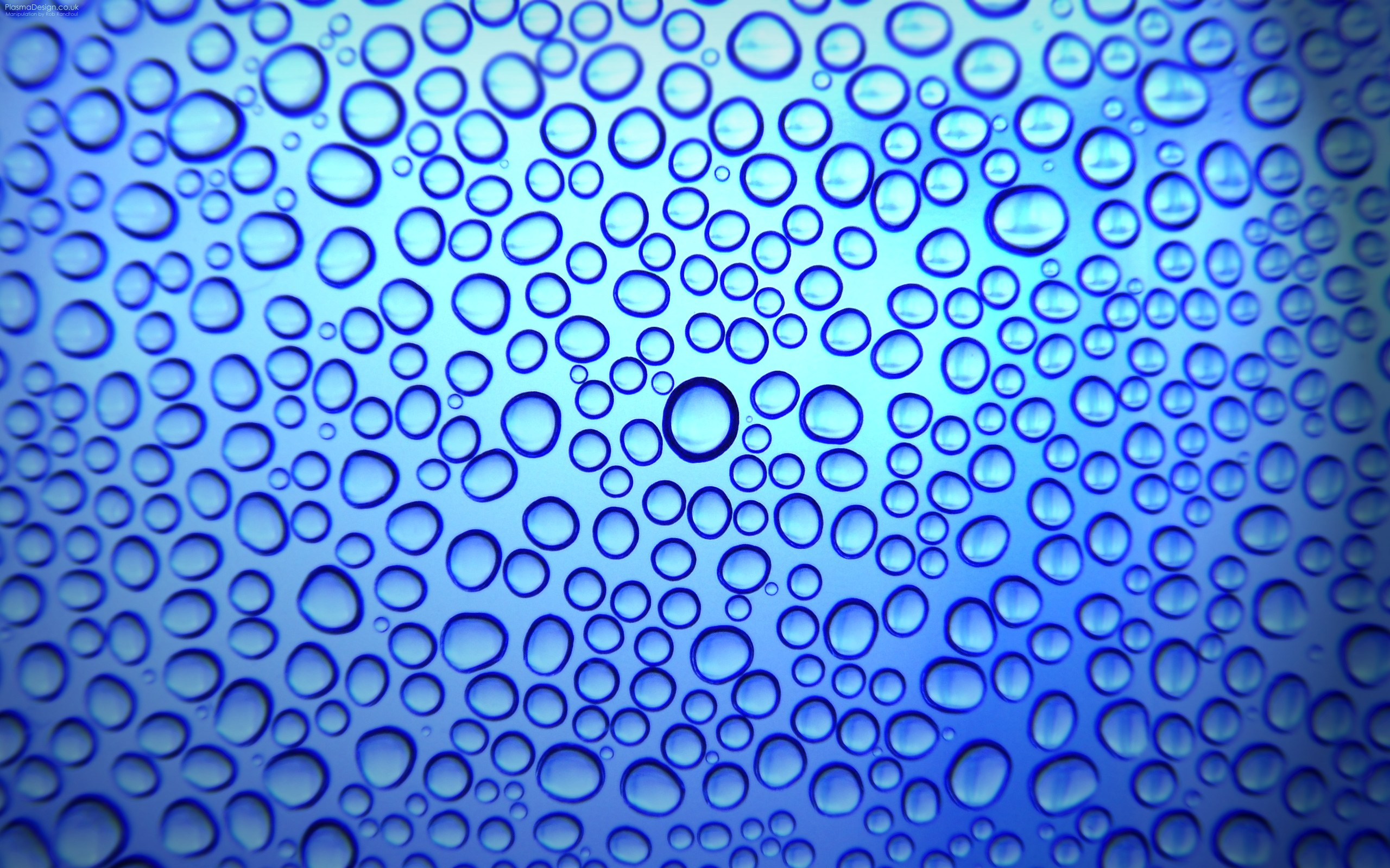 blue, water drops - desktop wallpaper