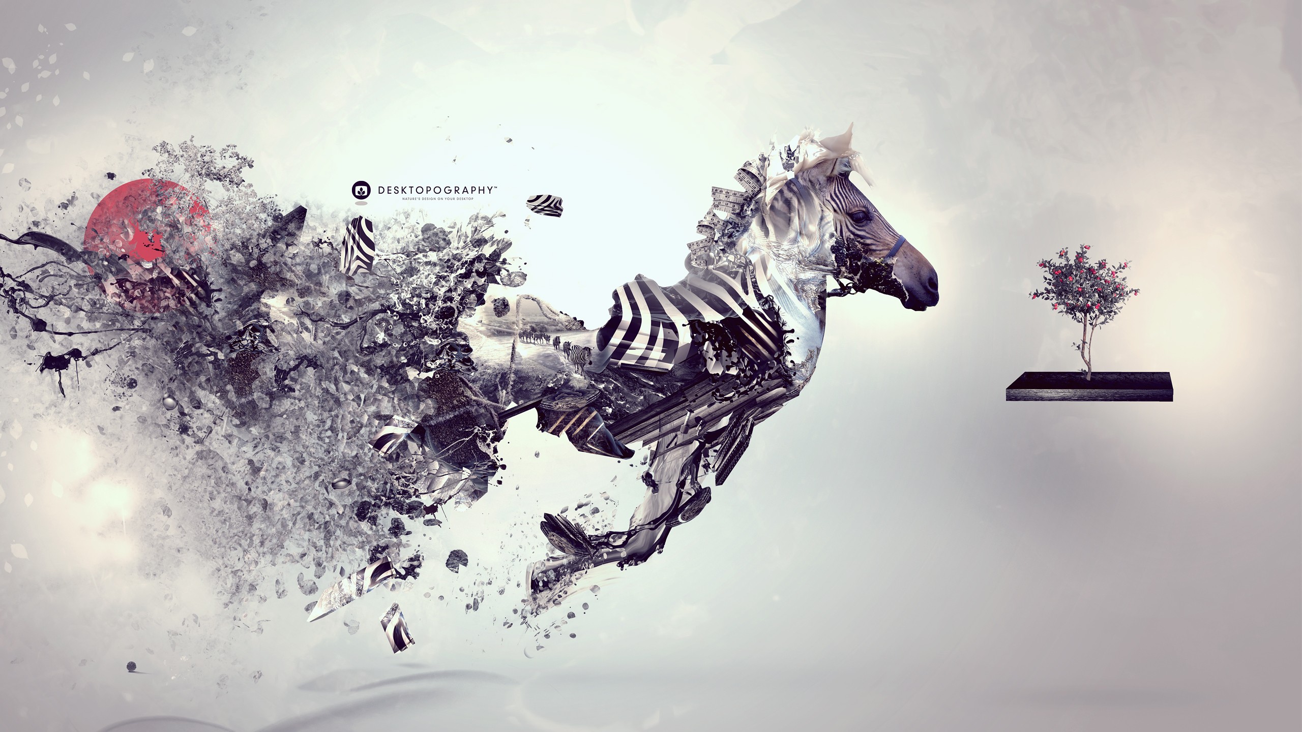 abstract, zebras, Desktopography - desktop wallpaper
