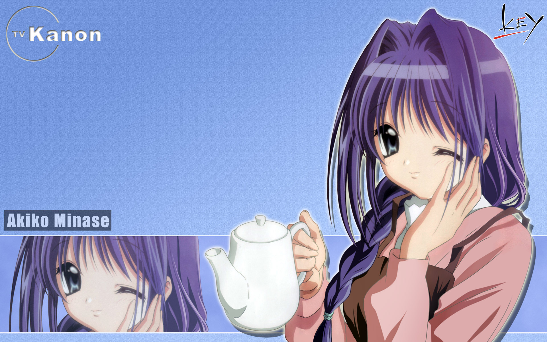 Kanon, purple hair, anime girls, Minase Akiko - desktop wallpaper