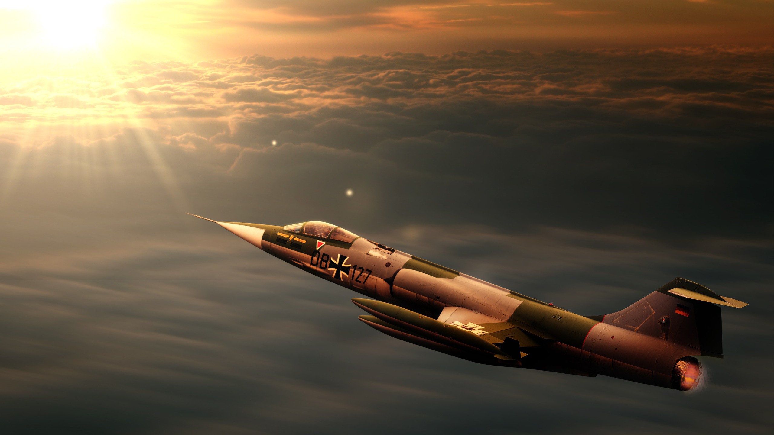 aircraft, Luftwaffe, F-104 Starfighter, skyscapes - desktop wallpaper