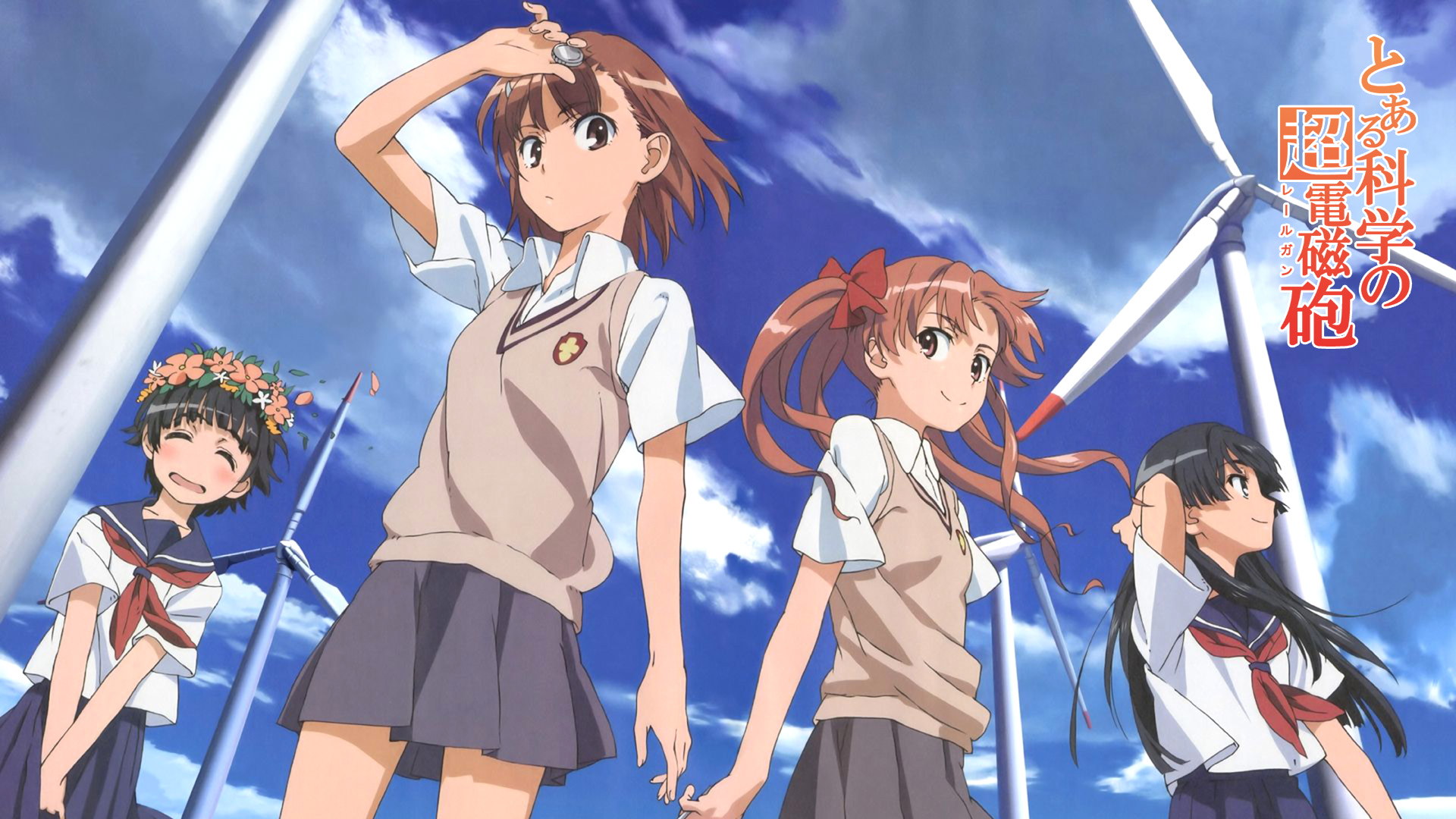 school uniforms, Misaka Mikoto, Toaru Kagaku no Railgun, Uiharu Kazari, Shirai Kuroko, sailor uniforms, Saten Ruiko - desktop wallpaper