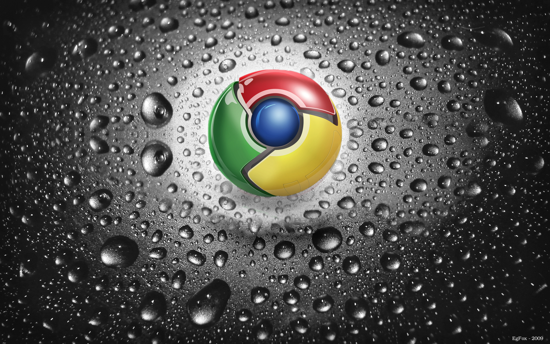Google, water drops, logos, Google Chrome - desktop wallpaper