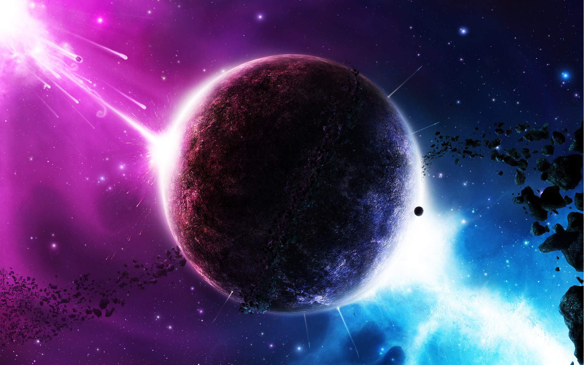 outer space, Twilight, galaxies, planets, DeviantART - desktop wallpaper
