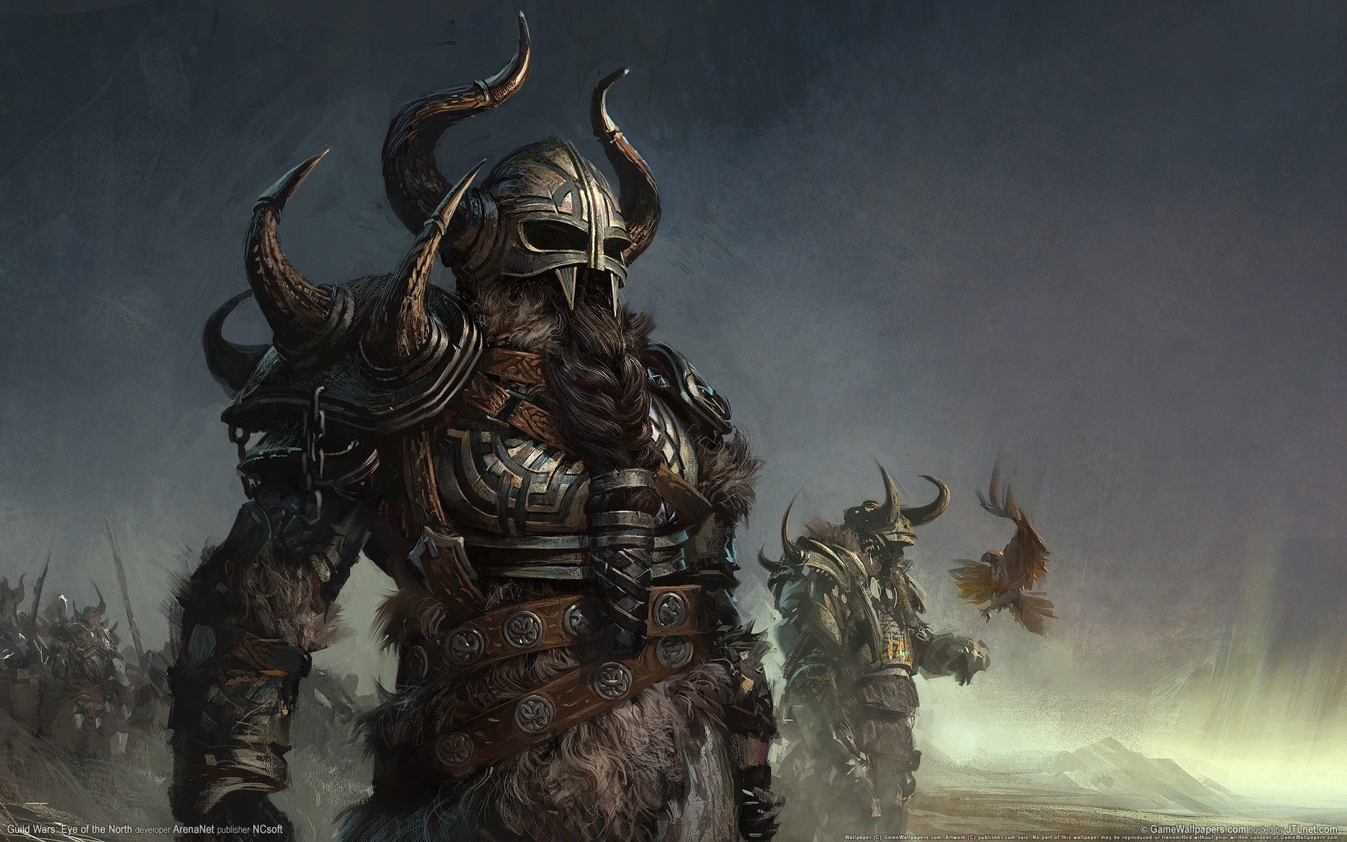 fantasy, video games, birds, Guild Wars, armor, warriors, Guild Wars Eye of the North - desktop wallpaper