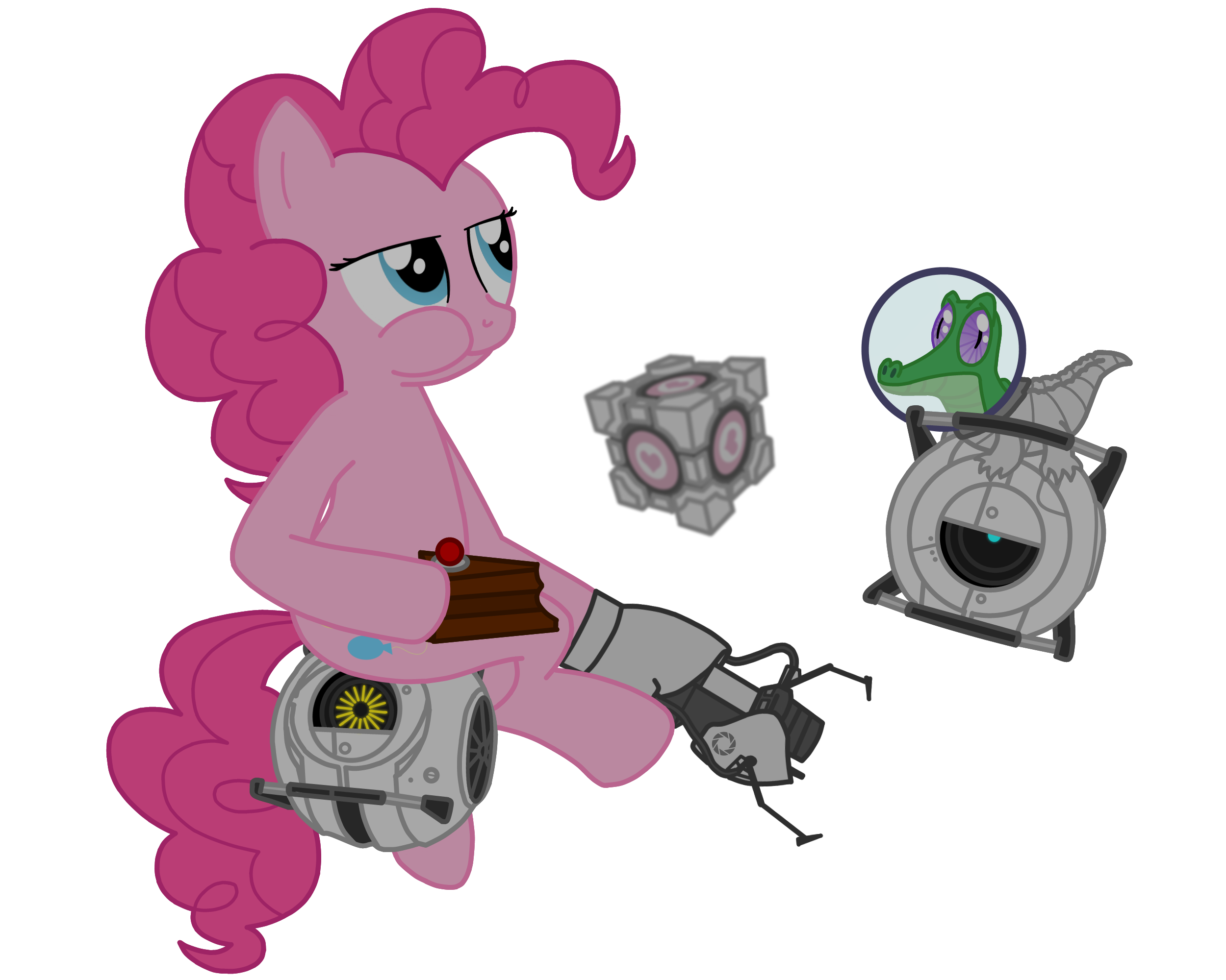 Portal, My Little Pony, Wheatley, Pinkie Pie, Gummy, cakes - desktop wallpaper