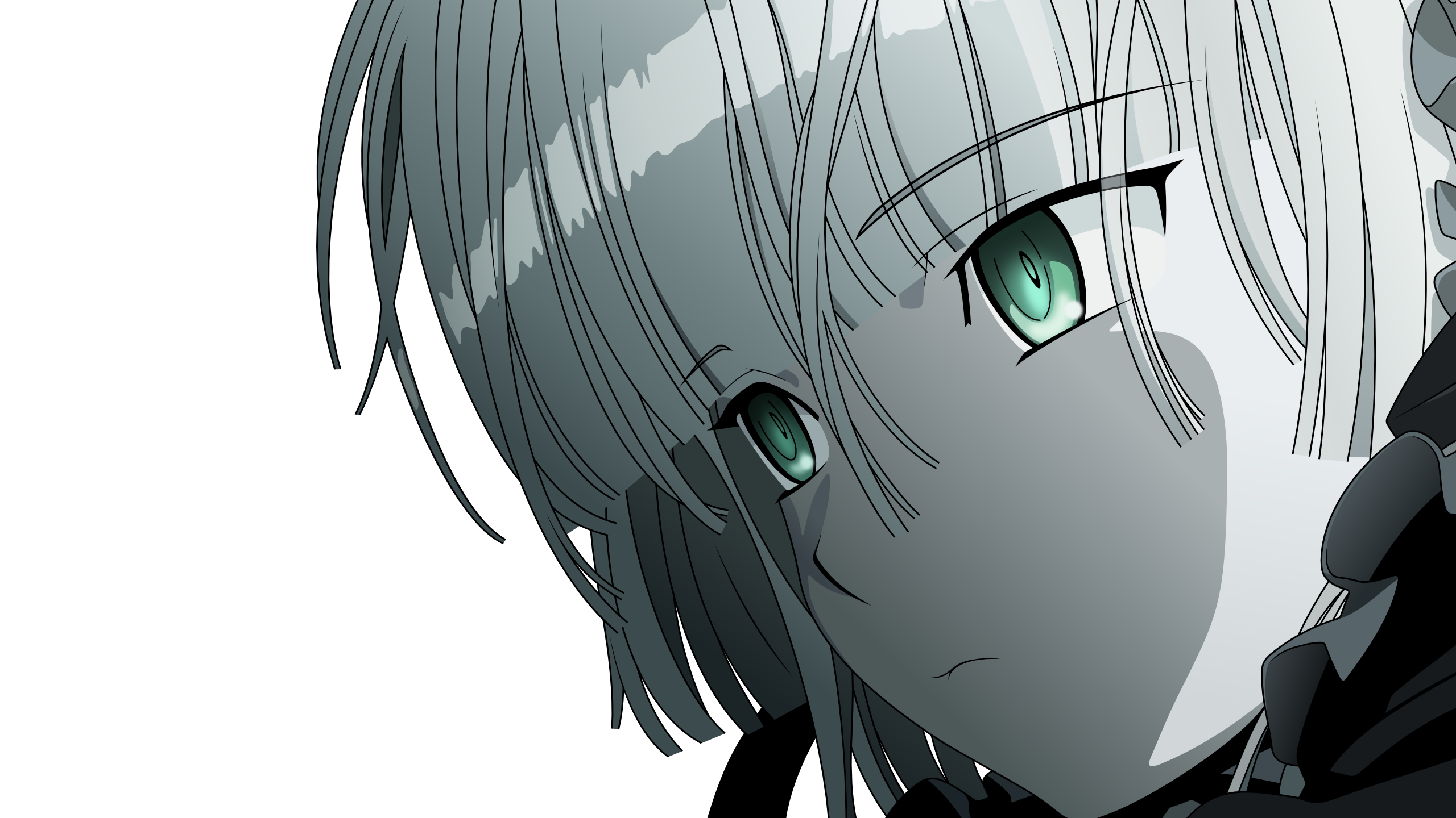 transparent, green eyes, Gosick, white hair, Victorique de Blois, anime vectors - desktop wallpaper