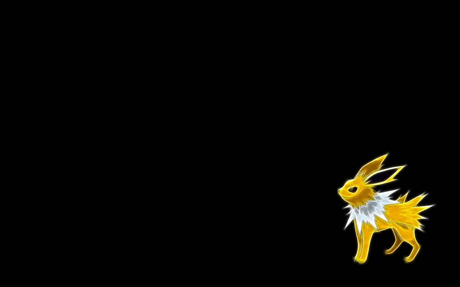 Pokemon, Jolteon, black background - desktop wallpaper