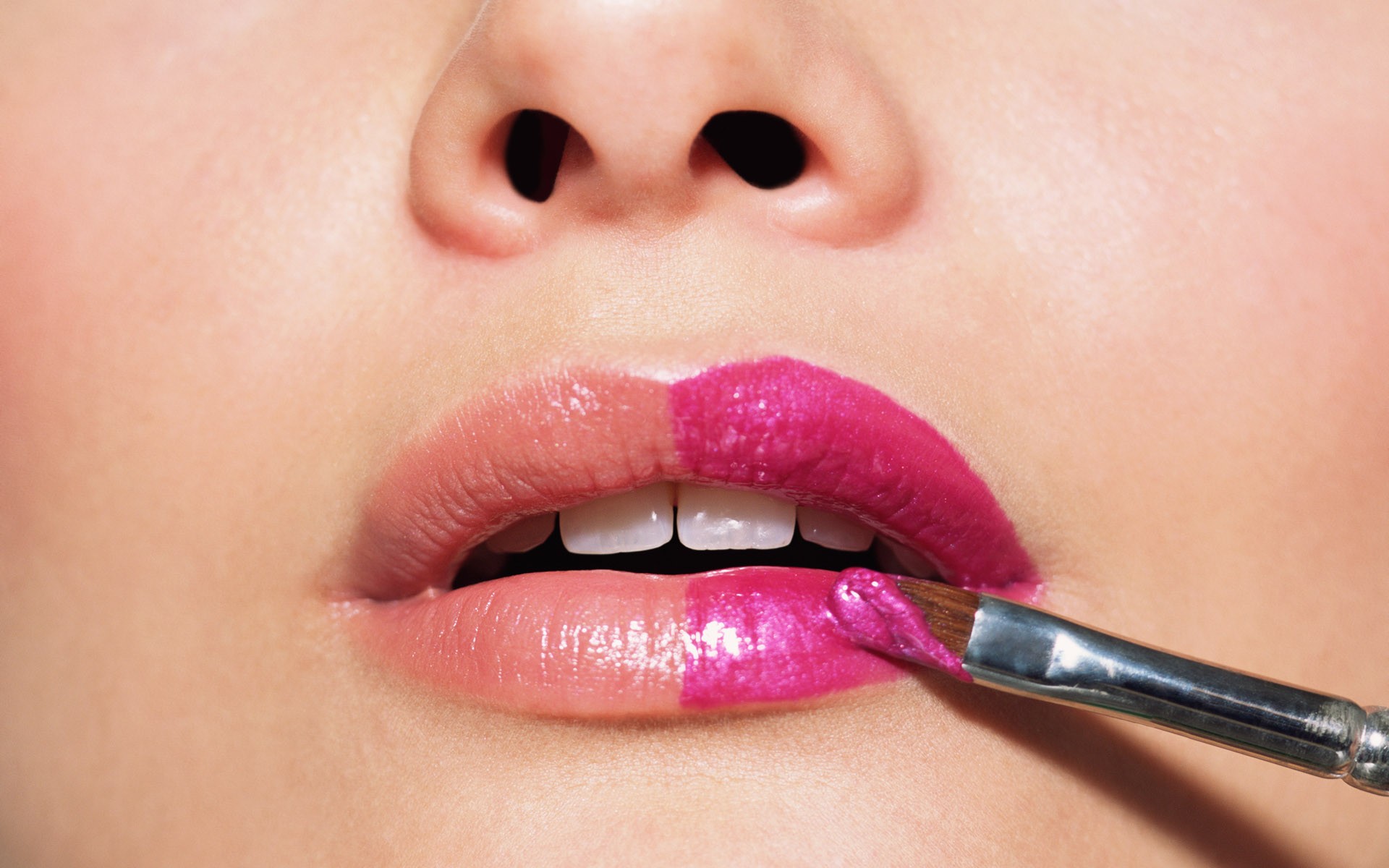 pink, purple, lips, teeth - desktop wallpaper