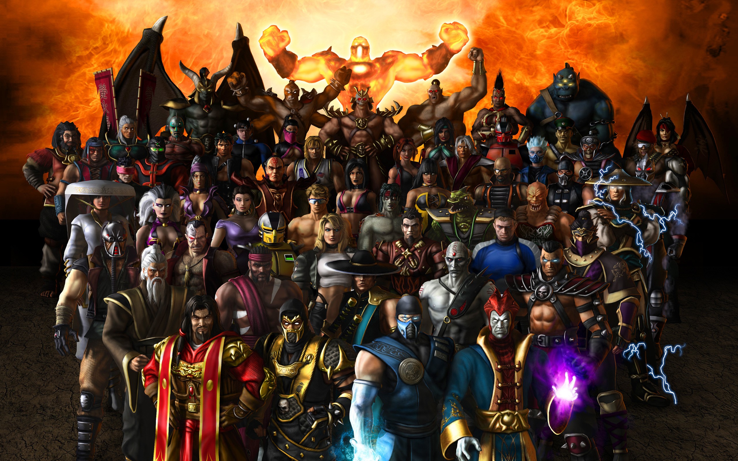 fantasy, multicolor, Mortal Kombat, Raiden, conical hats - desktop wallpaper