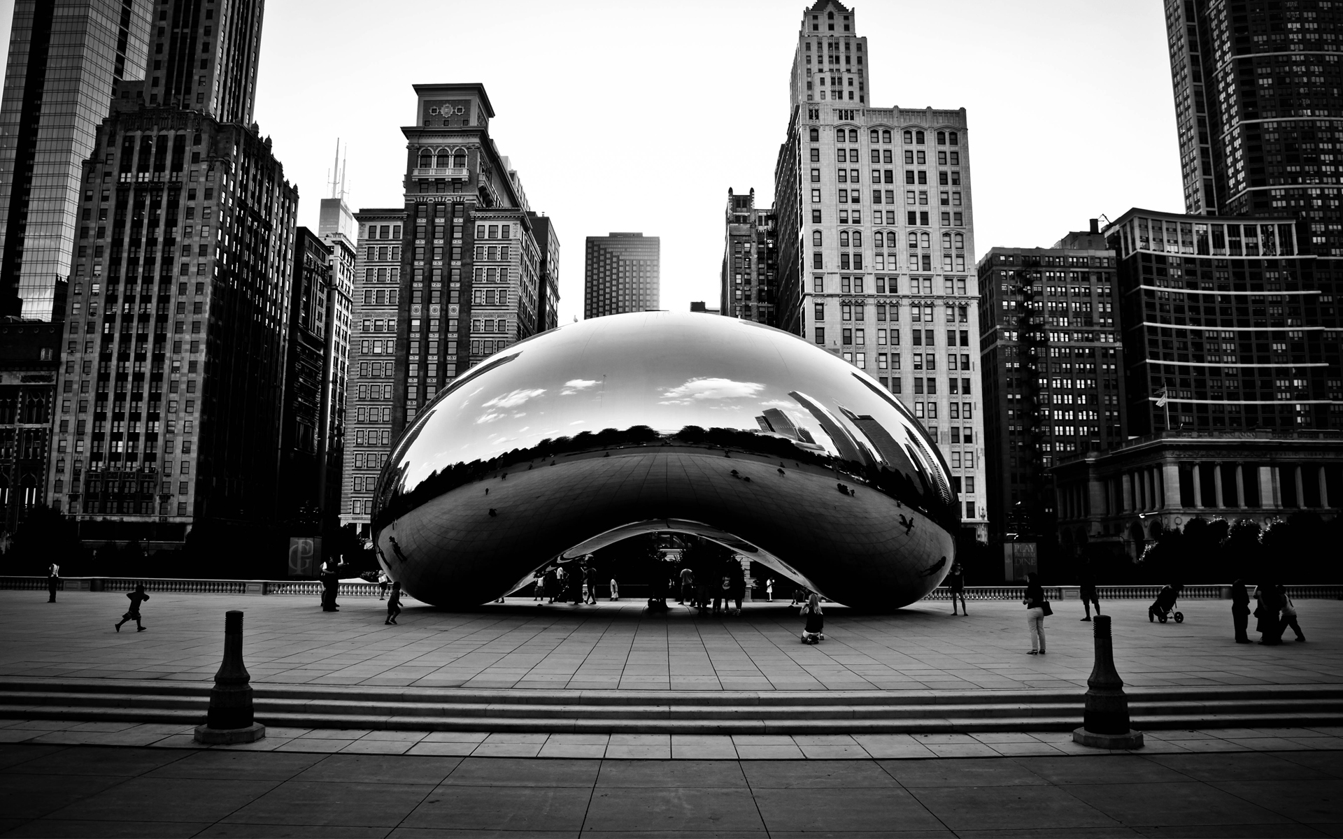cityscapes, Chicago, buildings, monochrome, greyscale - desktop wallpaper