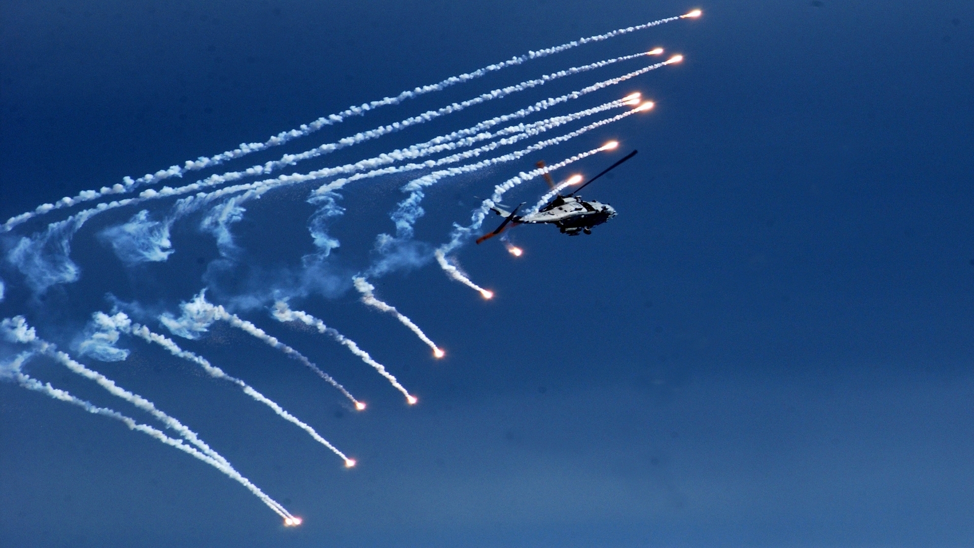 aircraft, military, helicopters, vehicles, flares, contrails - desktop wallpaper