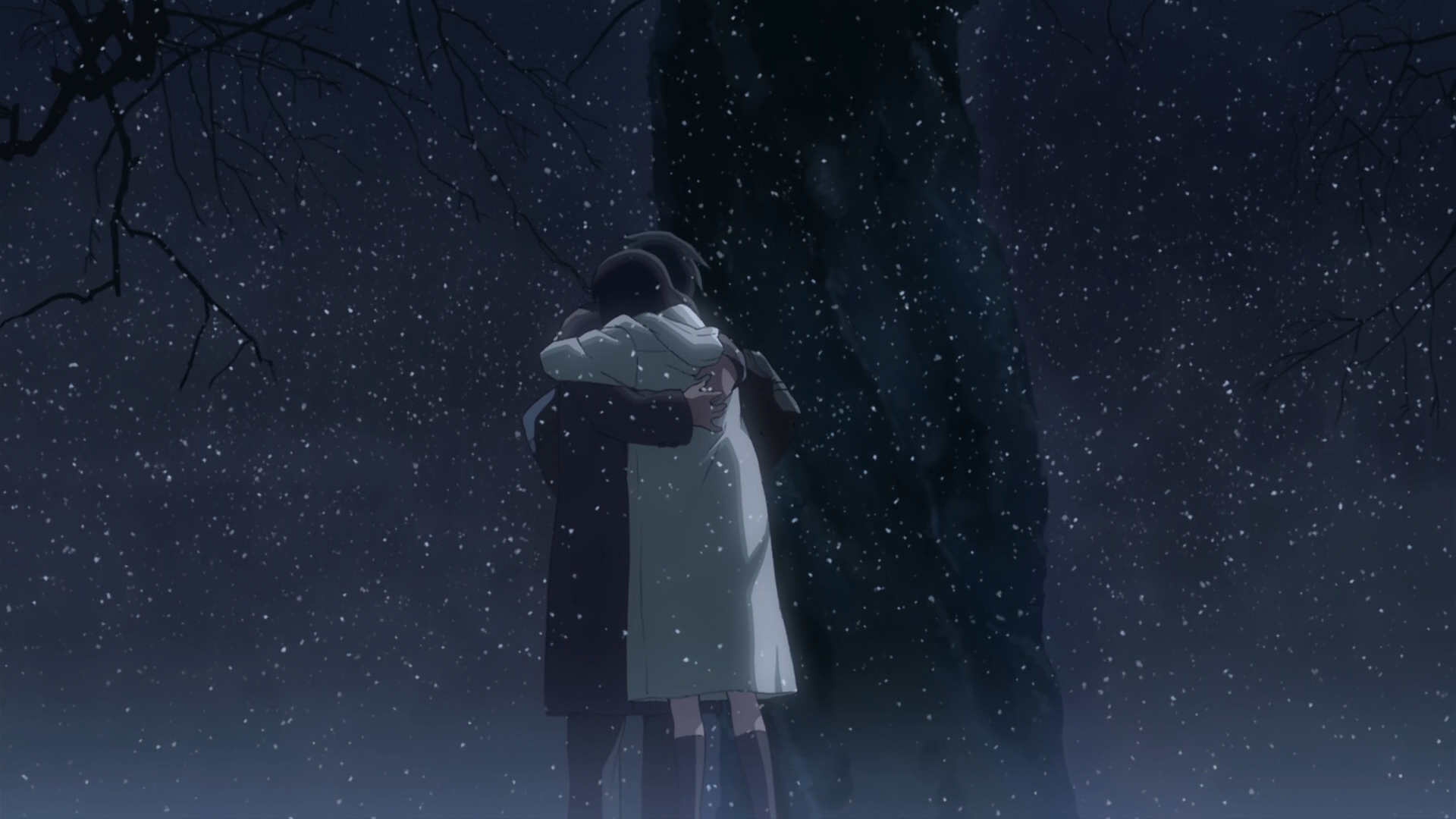 Makoto Shinkai, embrace, 5 Centimeters Per Second, hugging - desktop wallpaper