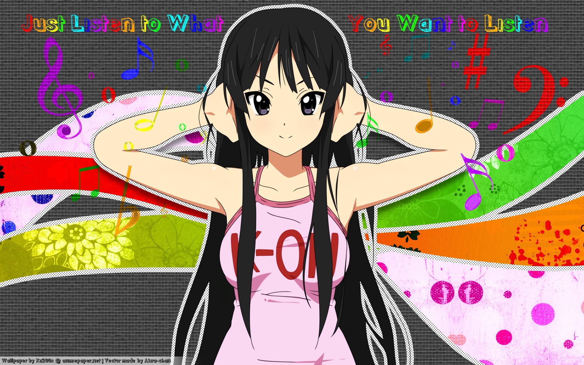K-ON!, Akiyama Mio, drawings, anime girls, black hair - desktop wallpaper