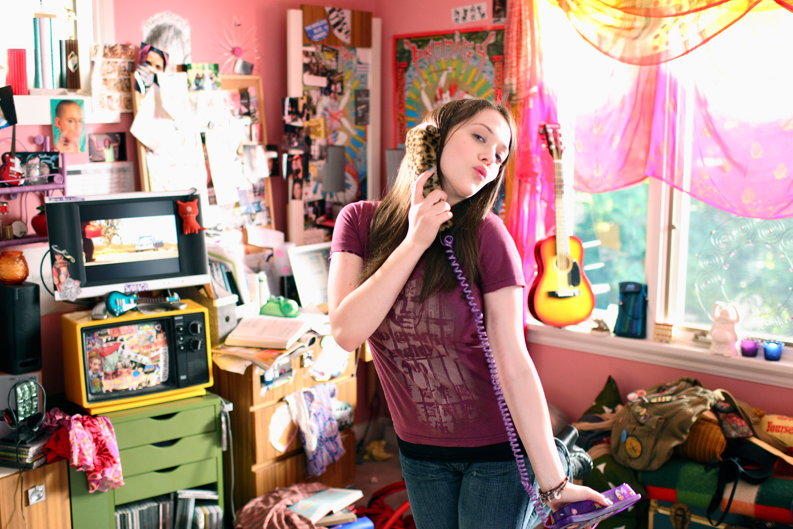 women, jeans, actress, Kat Dennings, t-shirts - desktop wallpaper