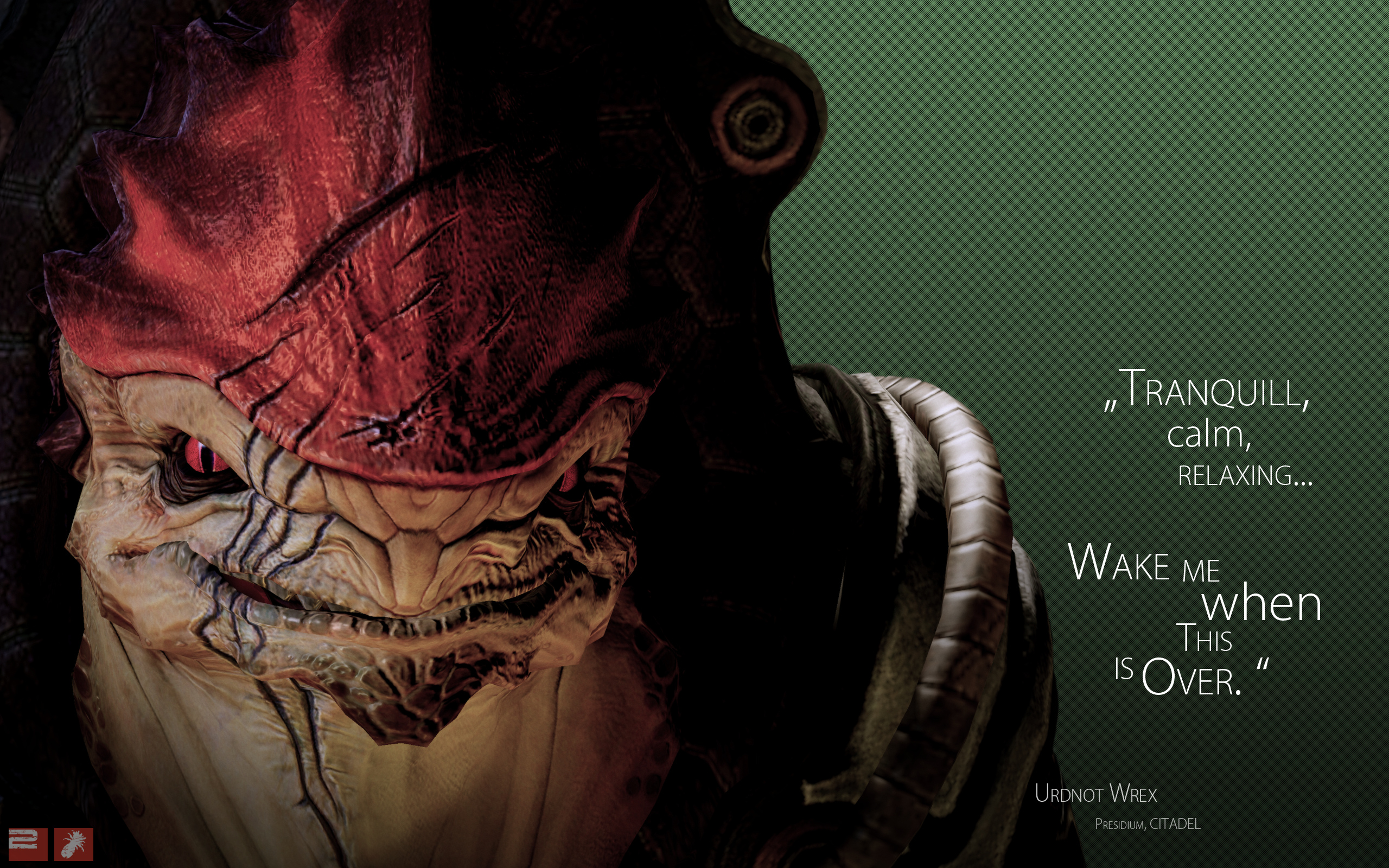 quotes, Mass Effect, Mass Effect 2, krogan, Wrex - desktop wallpaper