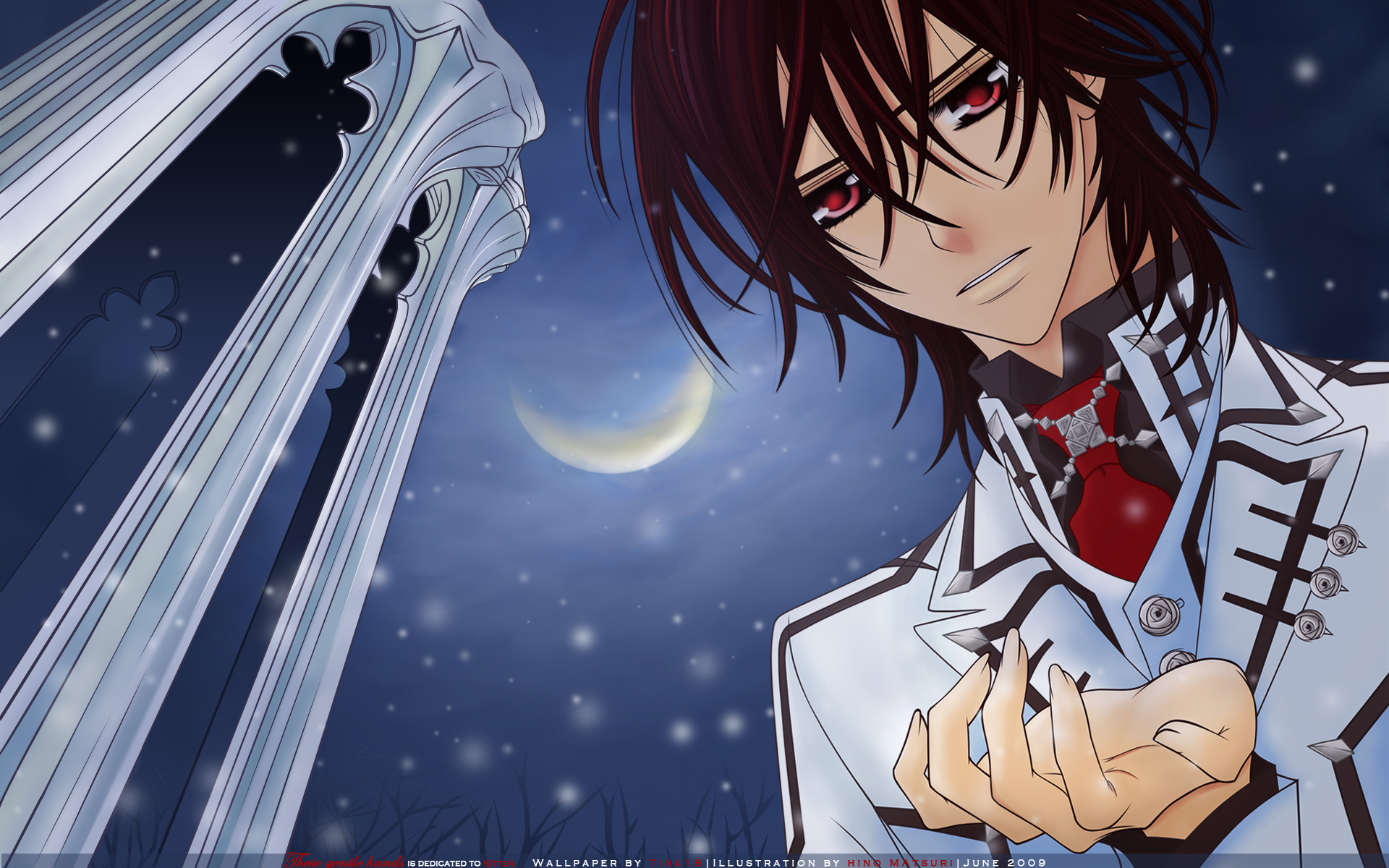 Moon, Vampire Knight, anime, Kuran Kaname - desktop wallpaper