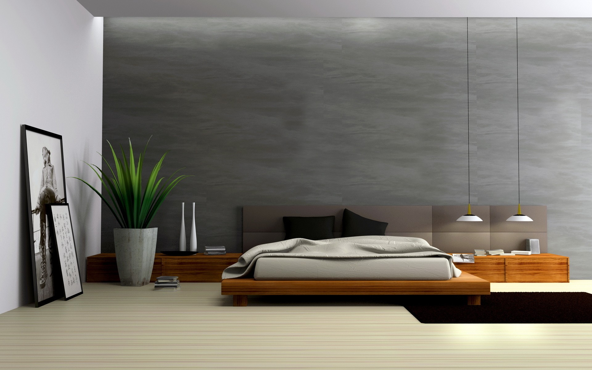 architecture, room, interior, bedroom - desktop wallpaper