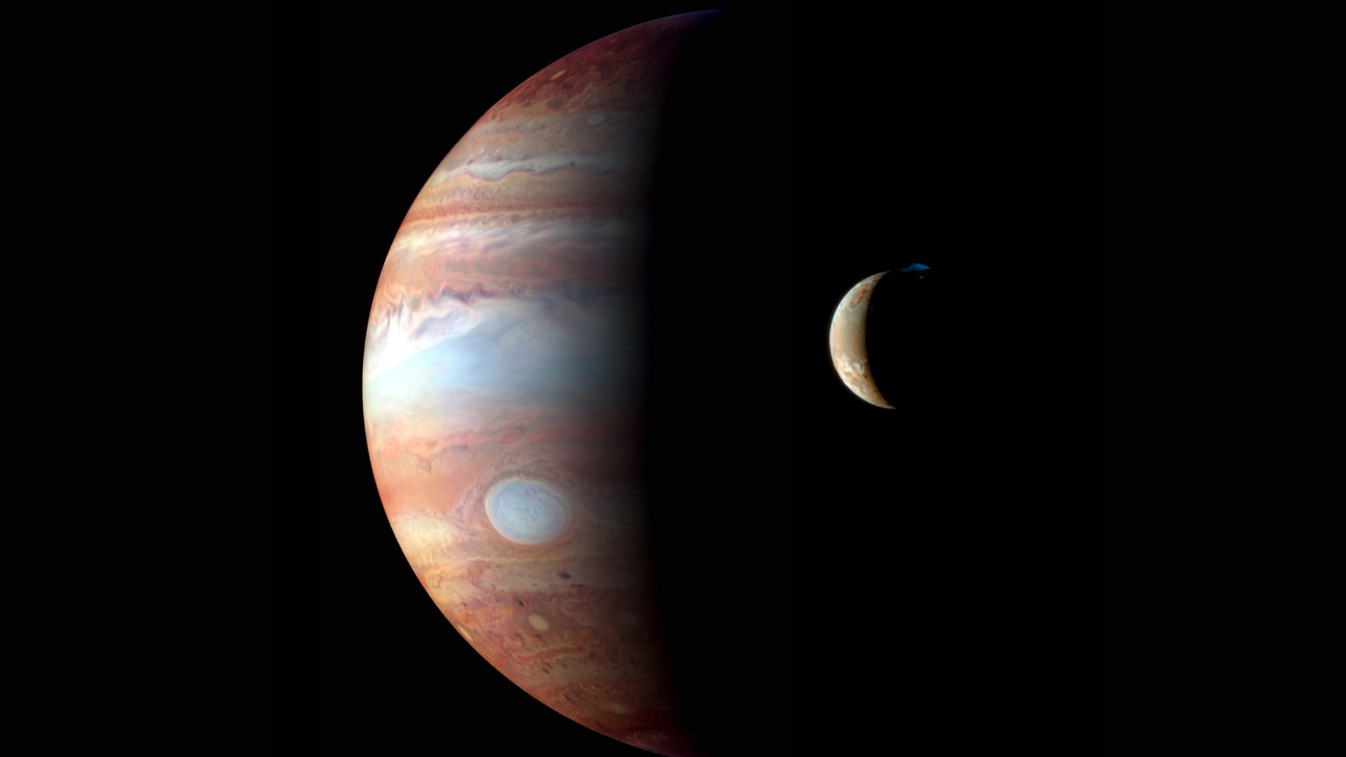 outer space, Moon, Jupiter - desktop wallpaper