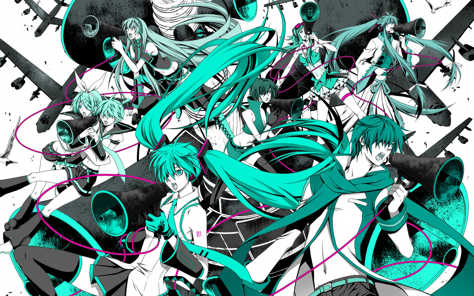 Vocaloid, Hatsune Miku, Megurine Luka, Kaito (Vocaloid), Kagamine Rin, Kagamine Len, Love is War, Megpoid Gumi, Meiko, Kamui Gakupo - desktop wallpaper