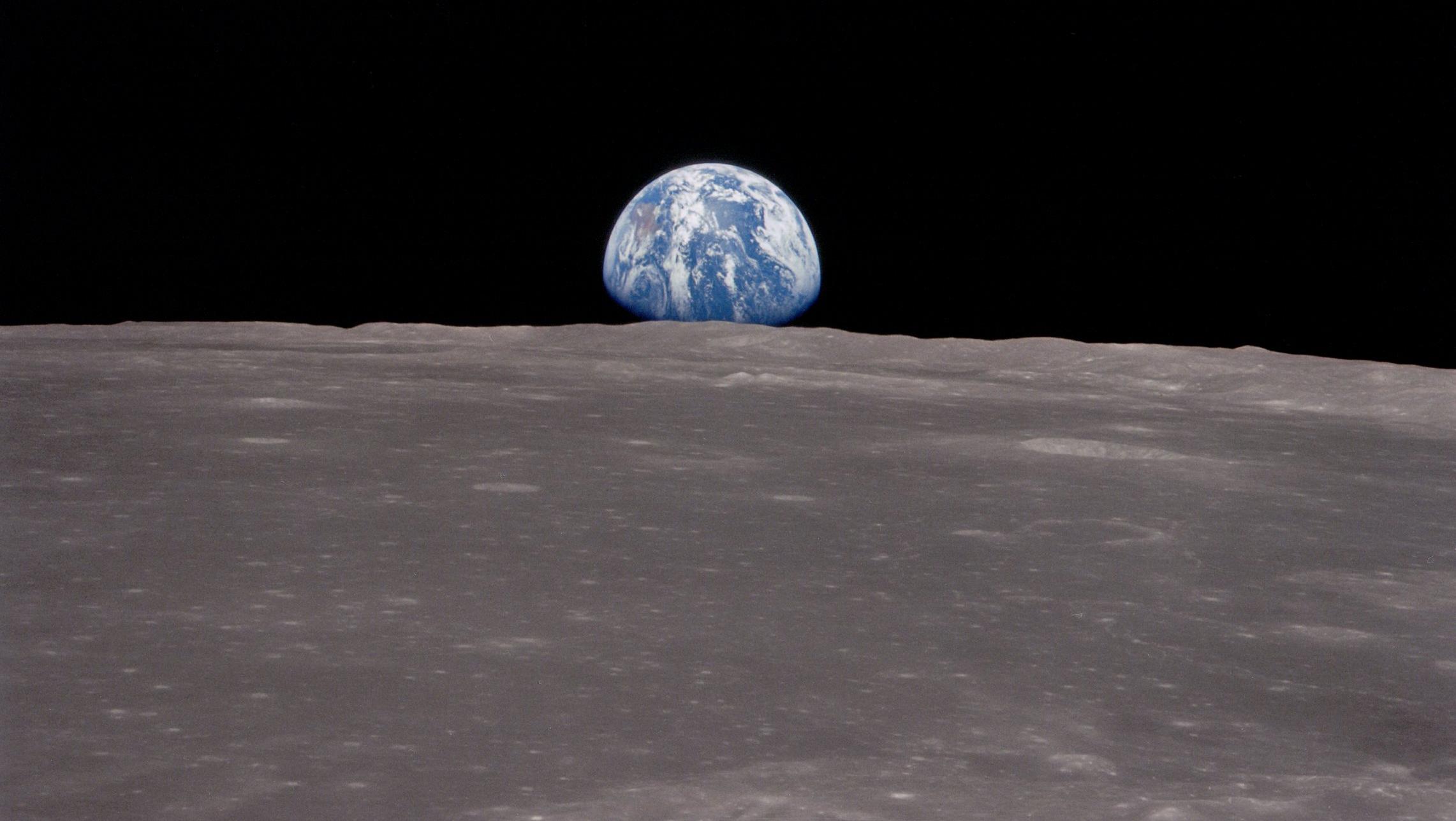 outer space, Moon, Earth - desktop wallpaper