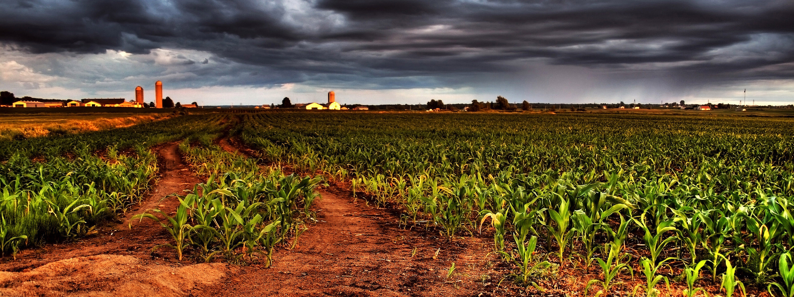 landscapes, overcast, HDR photography, farmland - desktop wallpaper