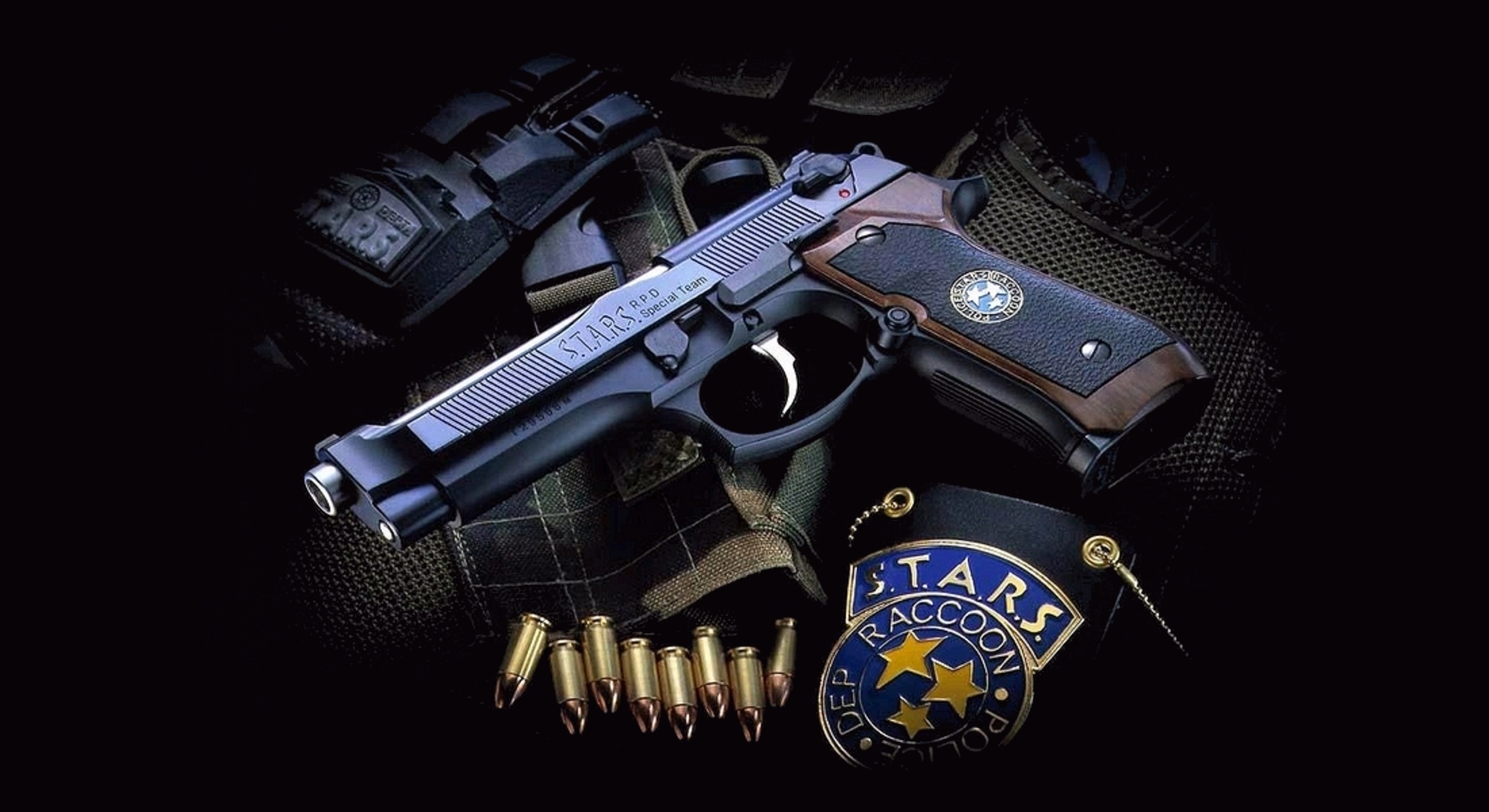 guns, stars, Resident Evil, weapons, beretta, ammunition, Samurai Edge - desktop wallpaper