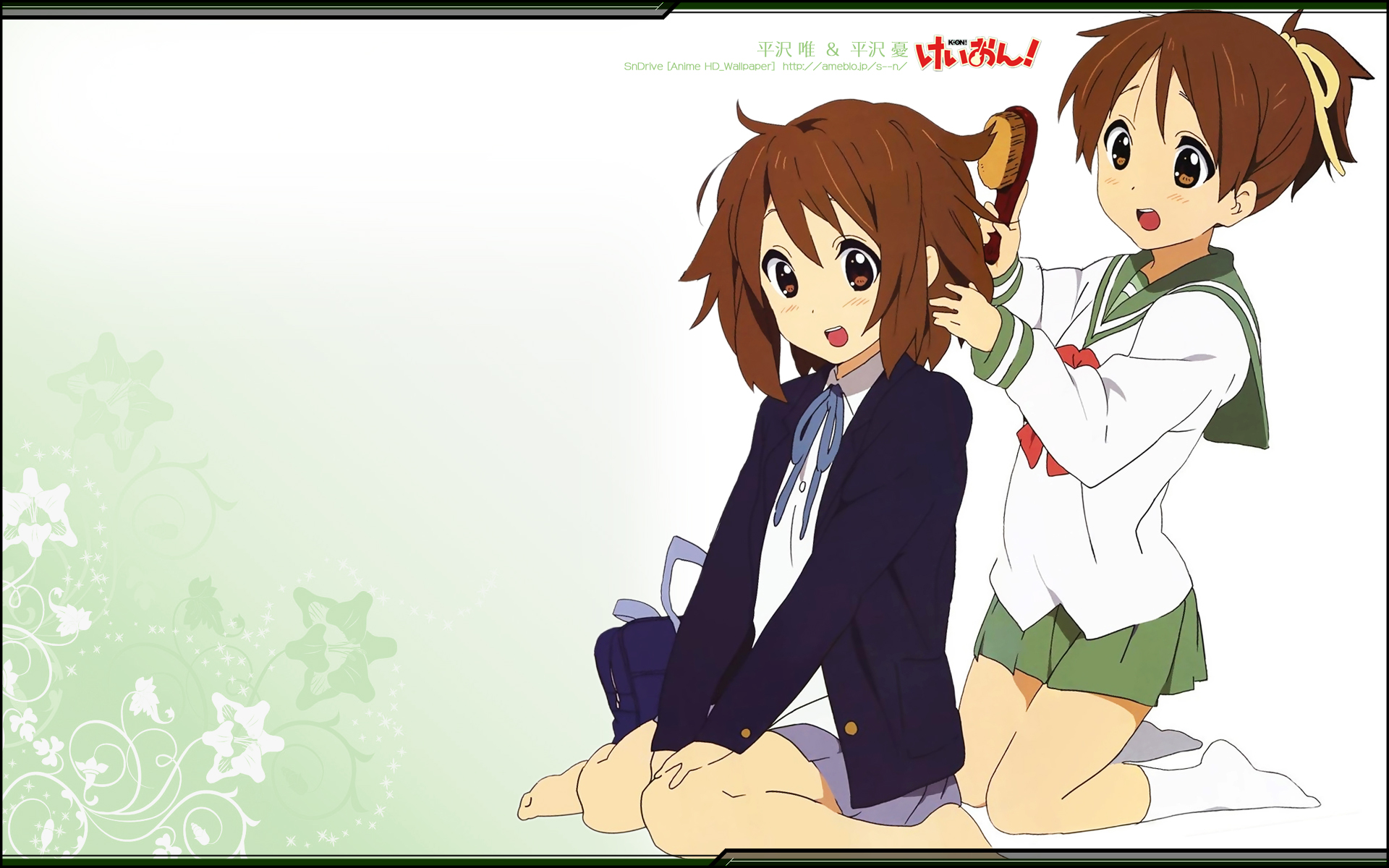 K-ON!, school uniforms, Hirasawa Yui, Hirasawa Ui - desktop wallpaper