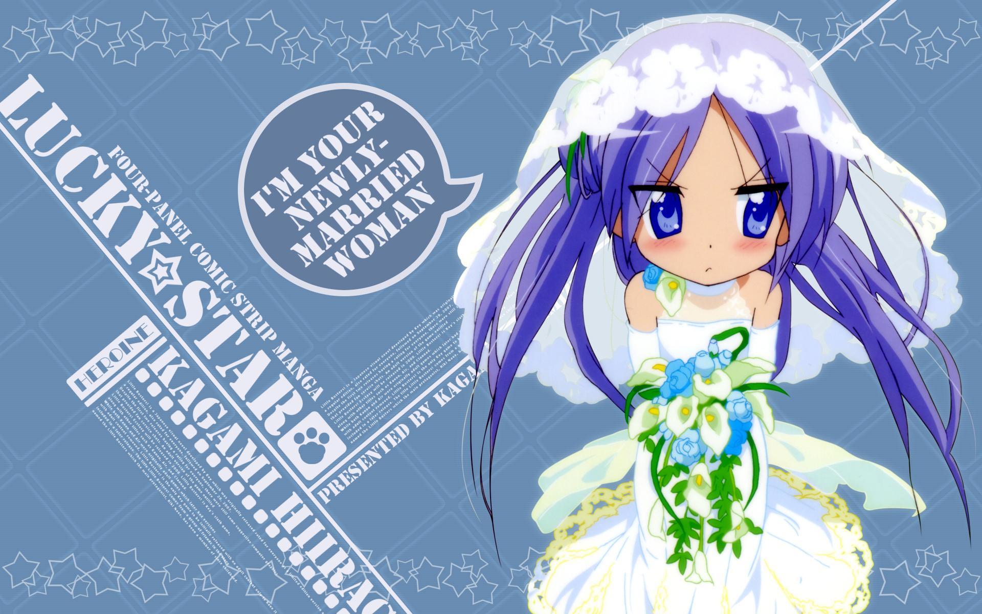 Lucky Star, Hiiragi Kagami, brides, anime girls - desktop wallpaper
