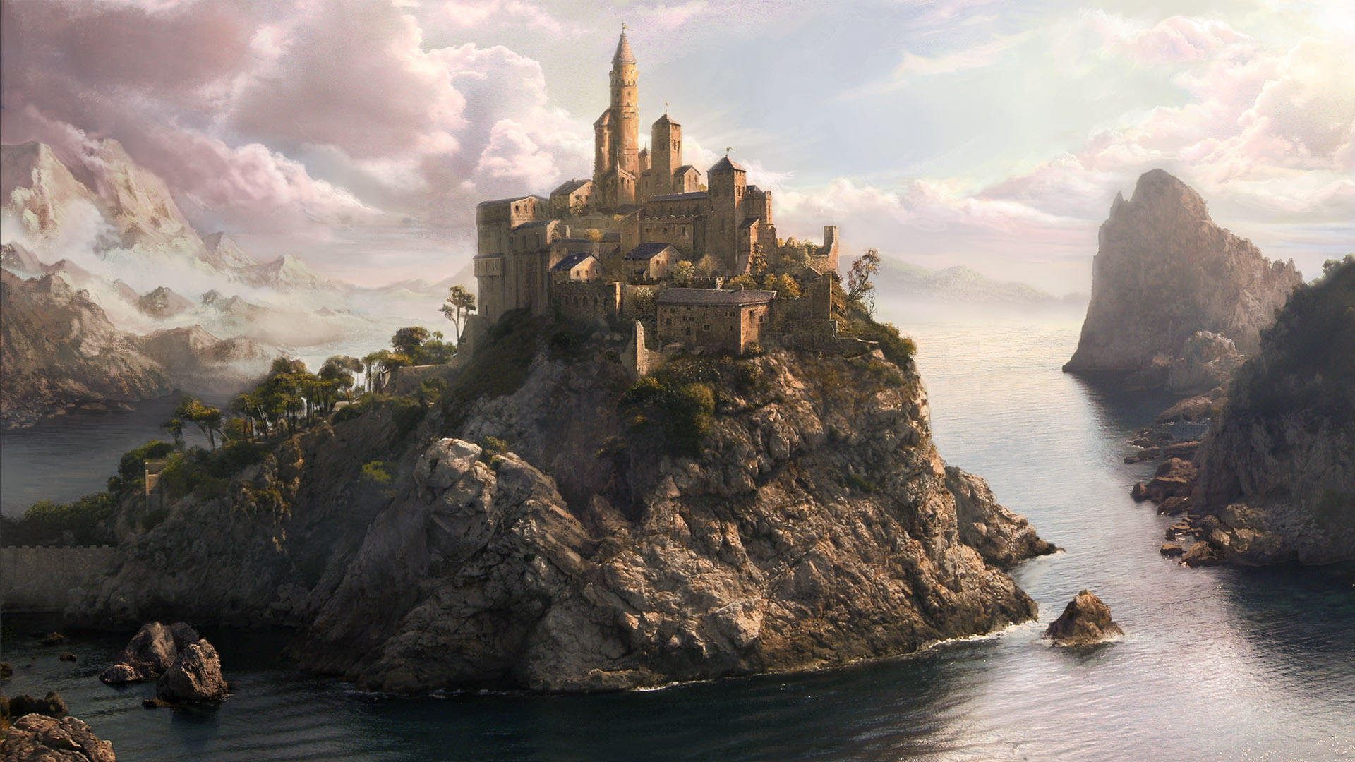 castles, fortress, rocks, The Hill - desktop wallpaper