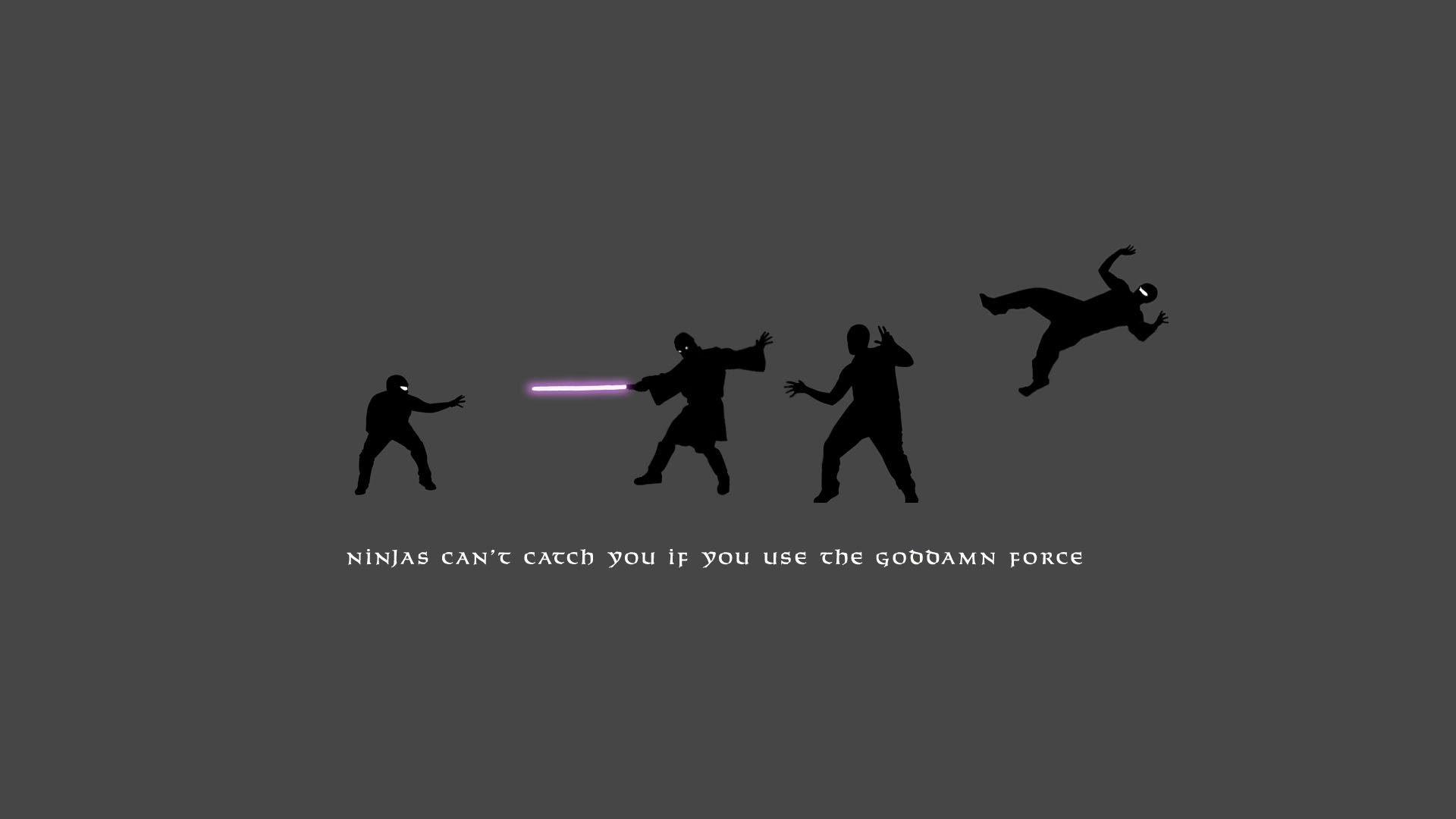 Star Wars, ninjas, lightsabers, silhouettes, ninjas cant catch you if, Mace Windu - desktop wallpaper