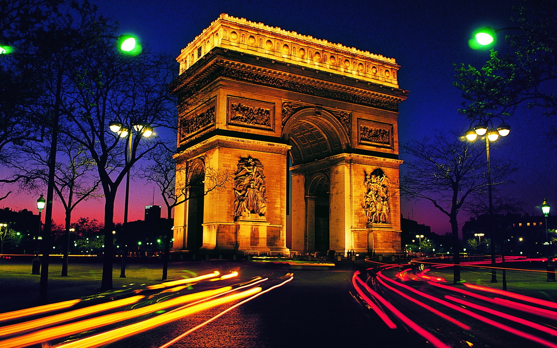 Paris, cityscapes, lights, multicolor, France - desktop wallpaper