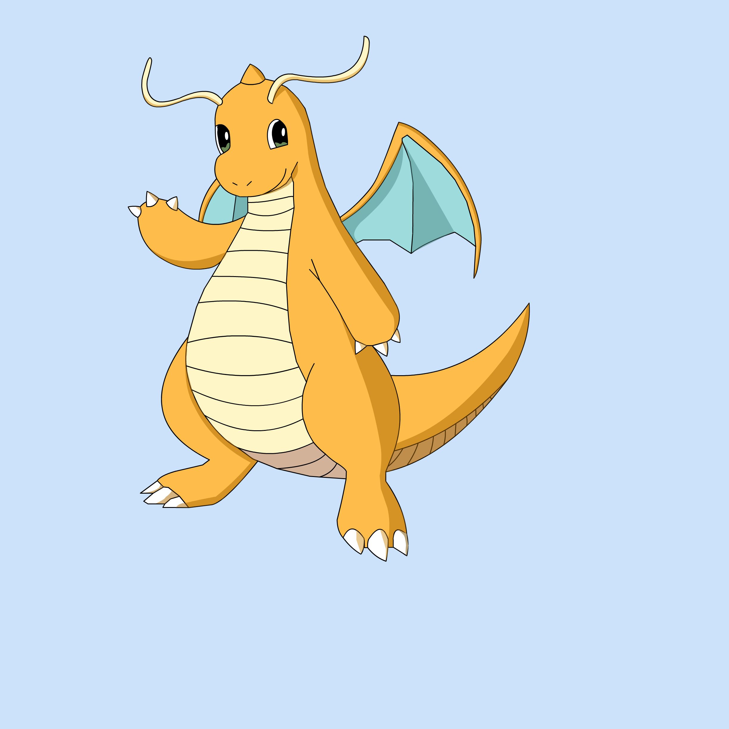 Pokemon, simple background, Dragonite - desktop wallpaper