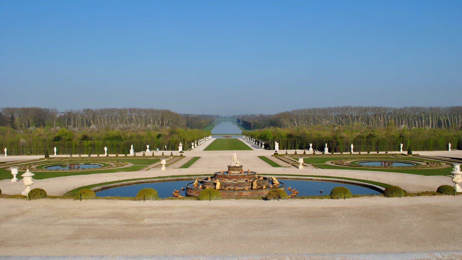 France, Versailles, fountain, Latone Ornamental Lake - desktop wallpaper