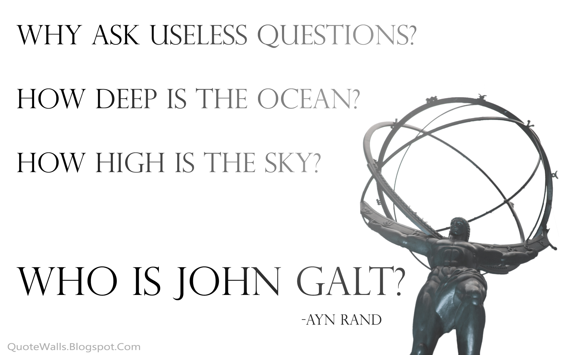 Ayn Rand, Atlas Shrugged, John Galt - desktop wallpaper