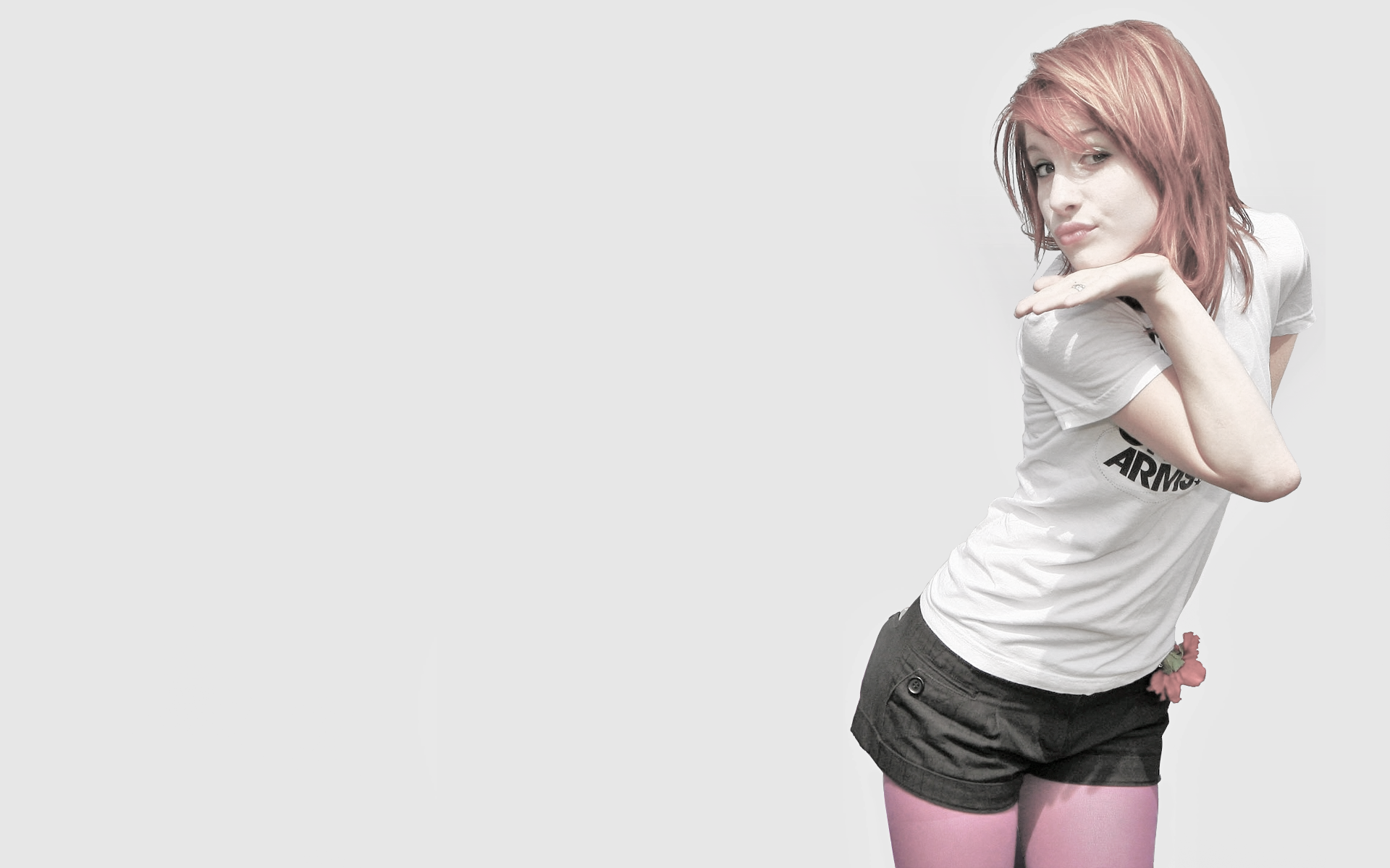 Hayley Williams, Paramore, women, music, redheads, singers, simple background, white background - desktop wallpaper