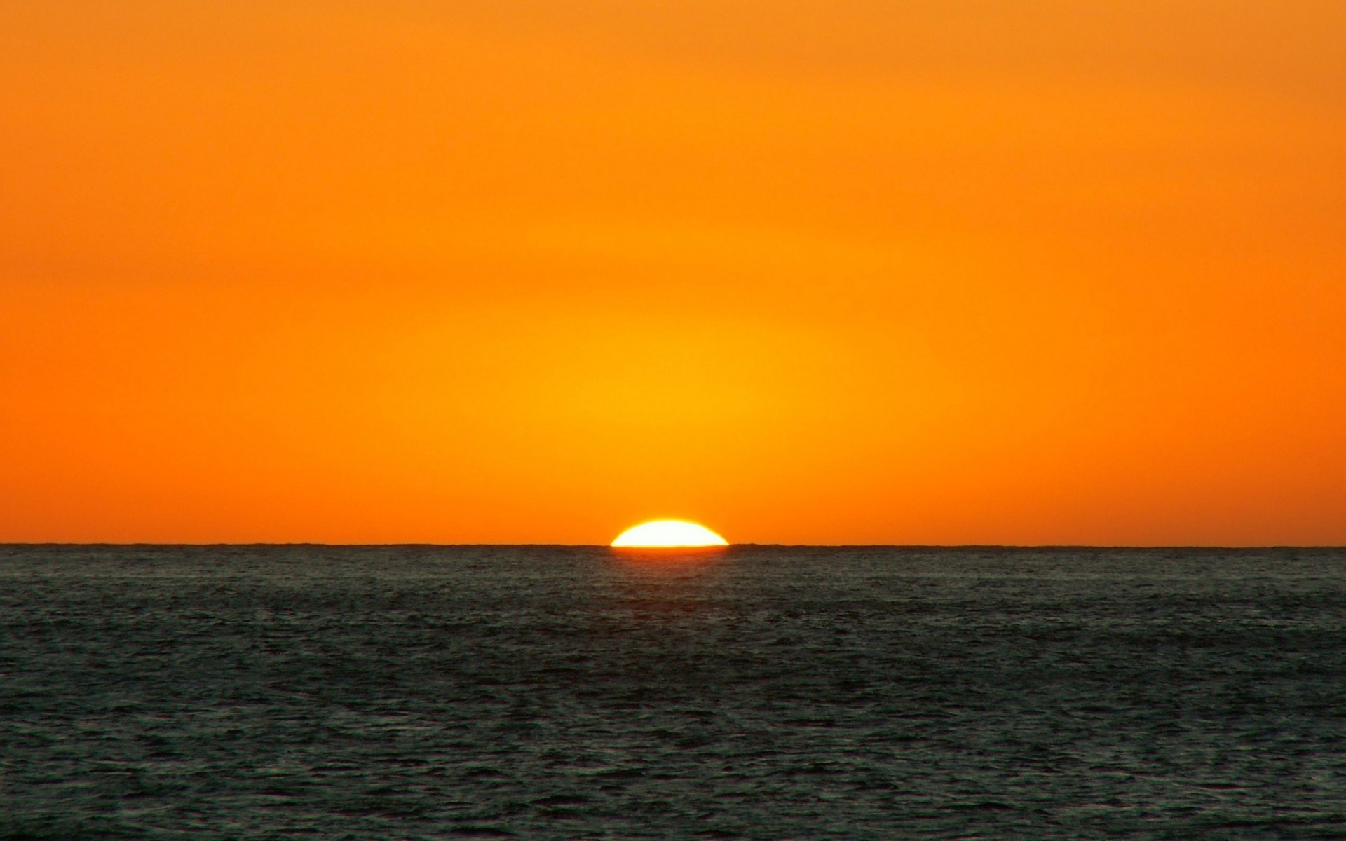 sunset, landscapes, nature, orange, sea - desktop wallpaper