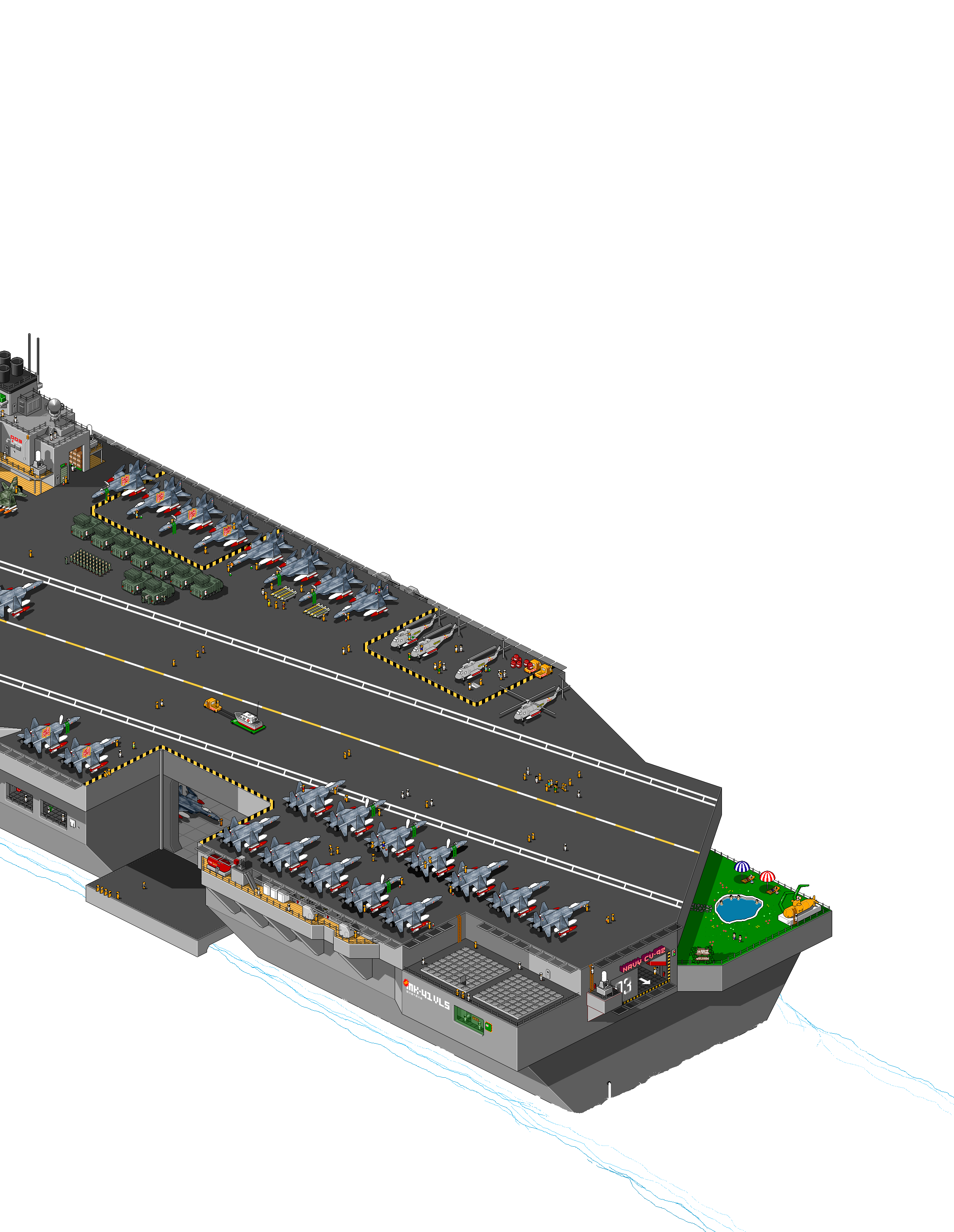 aircraft carriers, detailed, isometric - desktop wallpaper