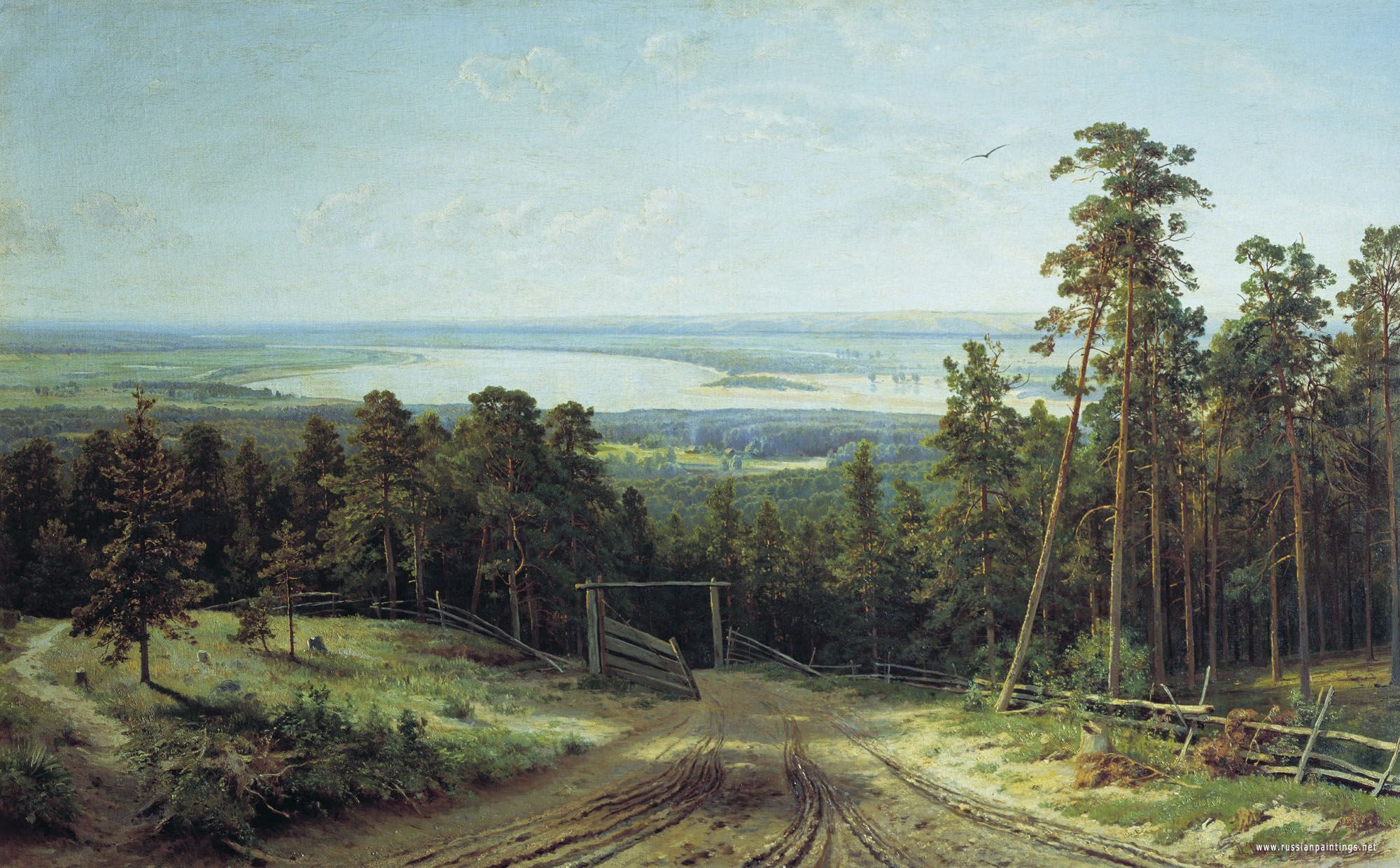 paintings, landscapes, trees, forests, artwork, Ivan Shishkin - desktop wallpaper