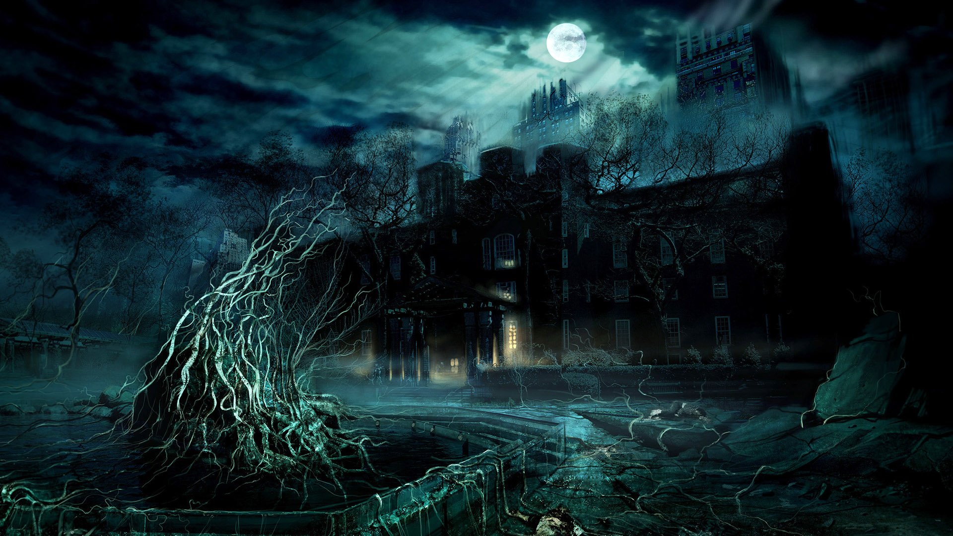 fantasy, castles, Alone in the Dark - desktop wallpaper
