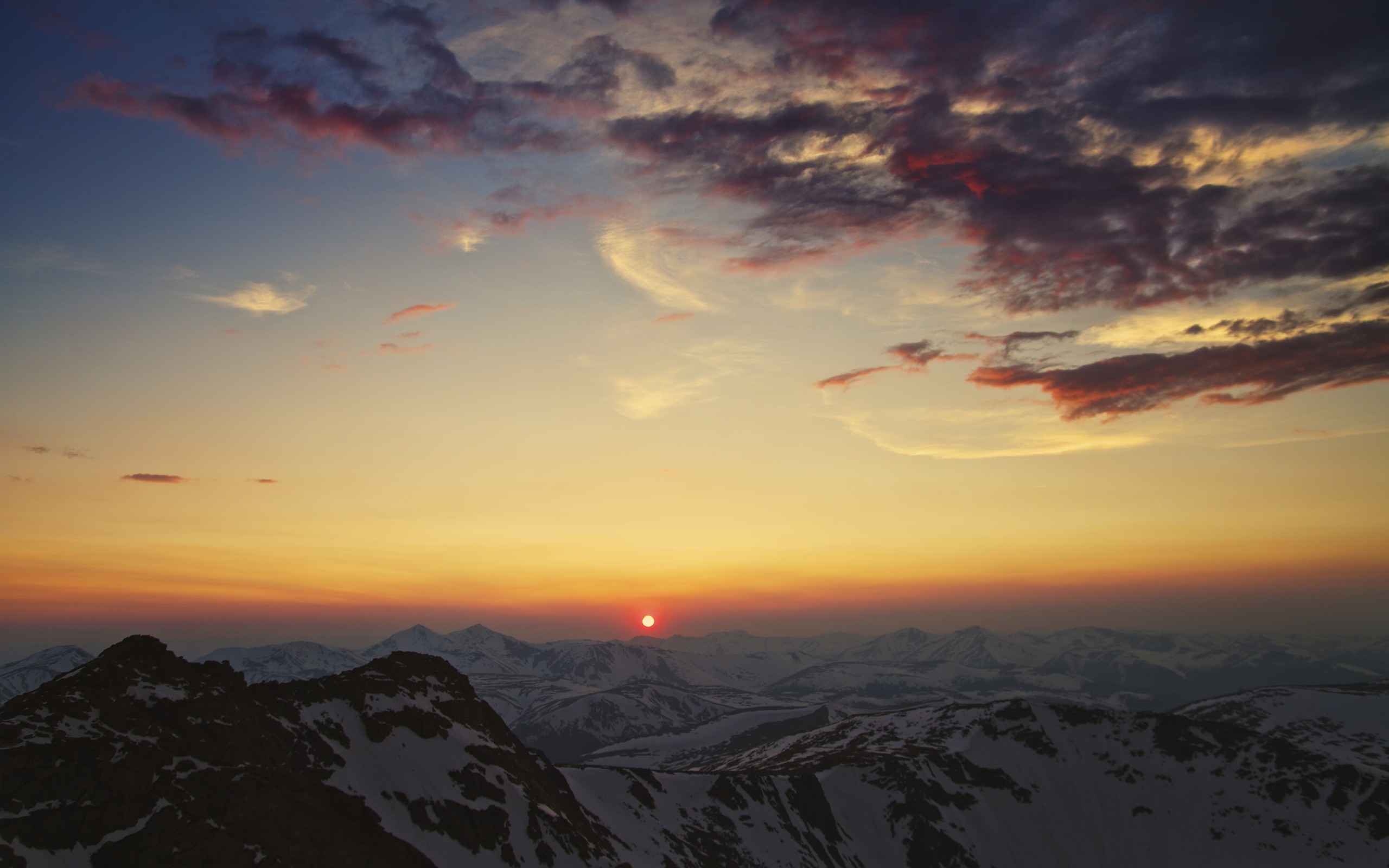 sunset, mountains, landscapes, nature - desktop wallpaper