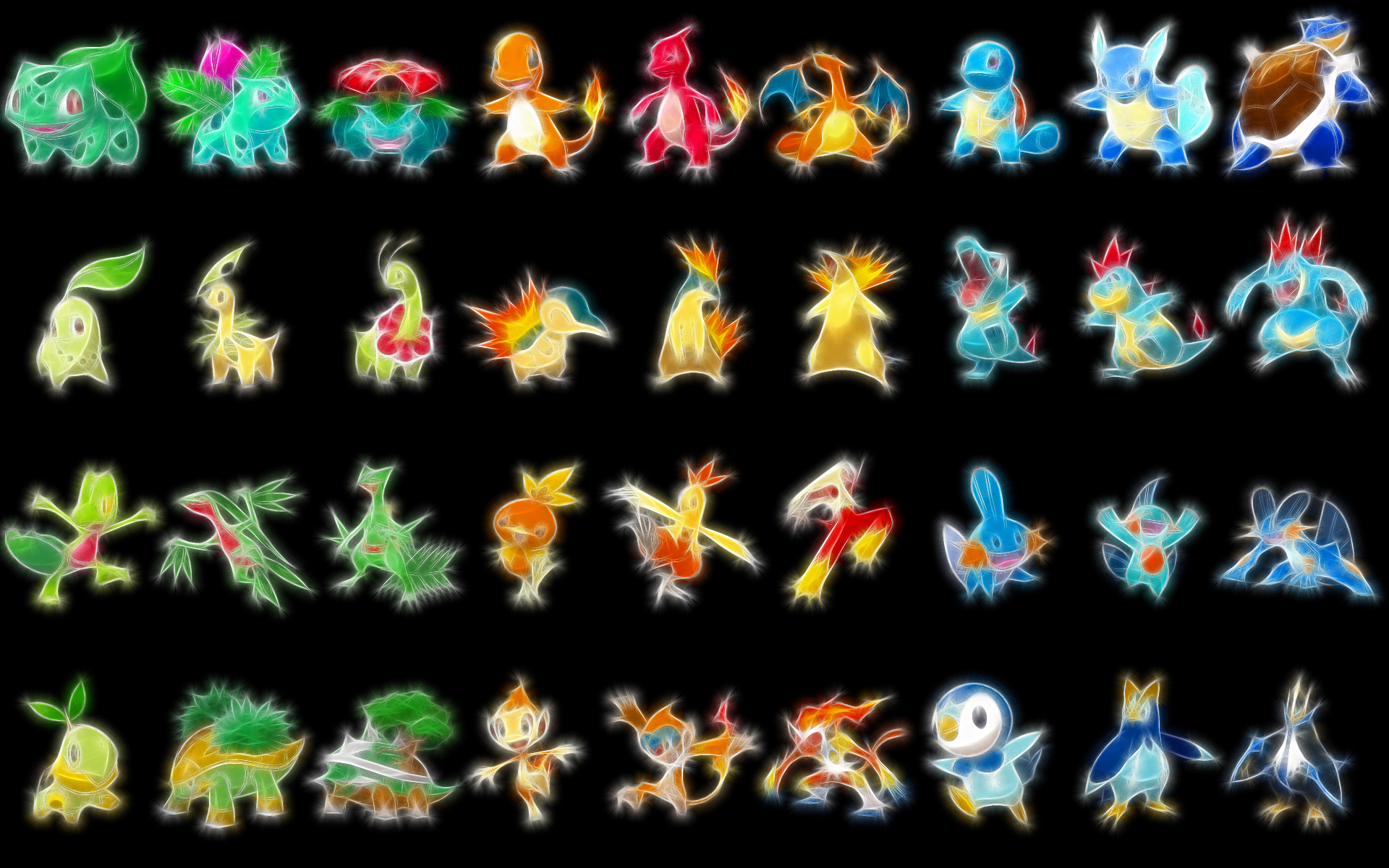 Pokemon, Bulbasaur, Ivysaur, Mudkip, Wartortle, Charmeleon, Squirtle, Blastoise, Charizard, Charmander - desktop wallpaper