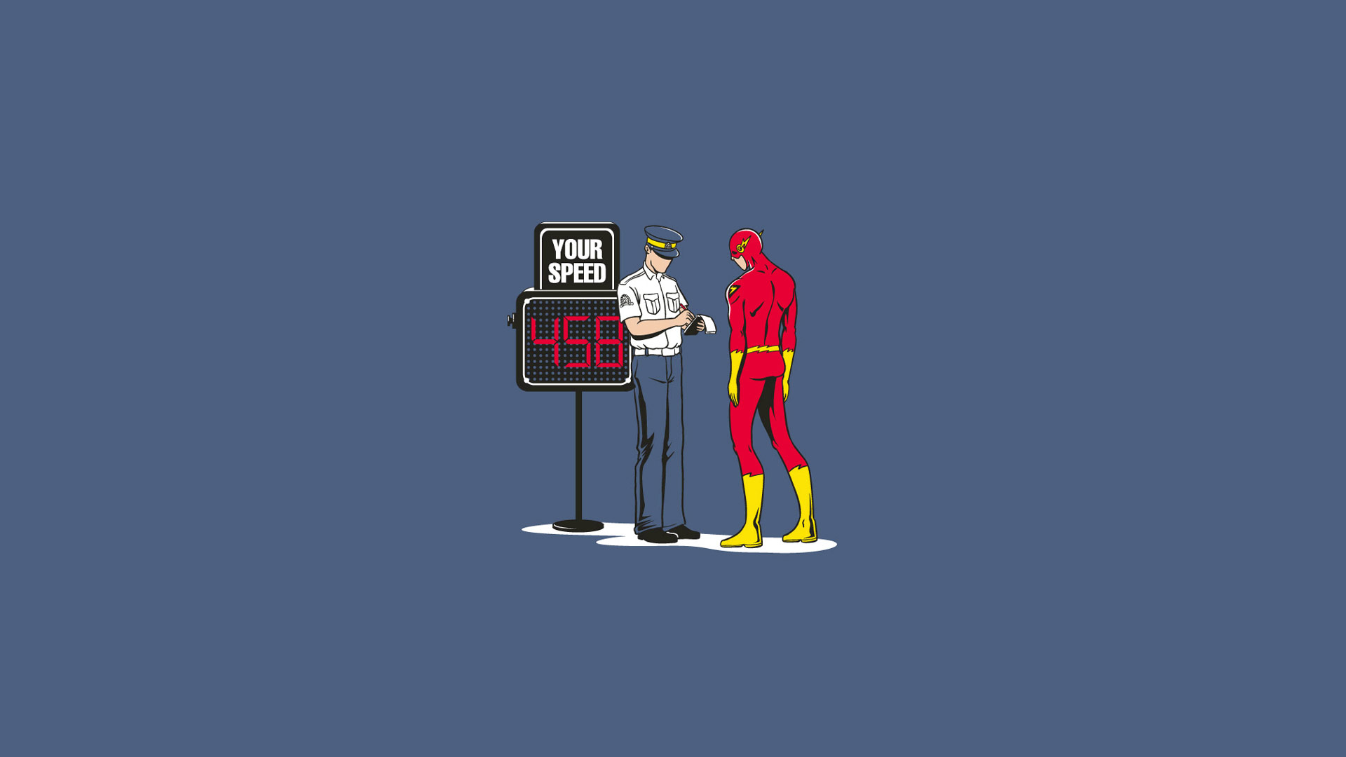 minimalistic, DC Comics, superheroes, police, funny, The Flash, Flash (superhero) - desktop wallpaper
